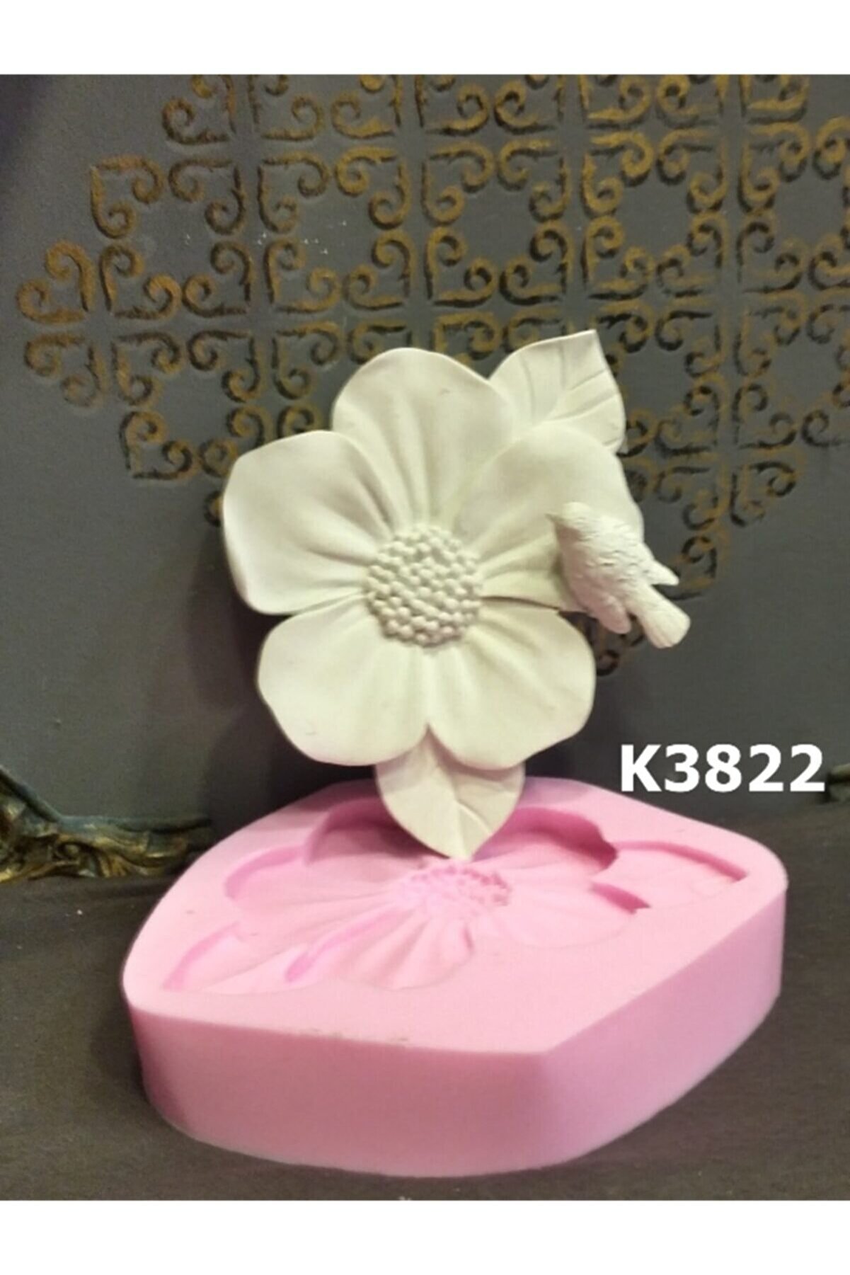 Kalıpcınızburada Kuşlu Çi̇çek Si̇li̇kon Kalıp