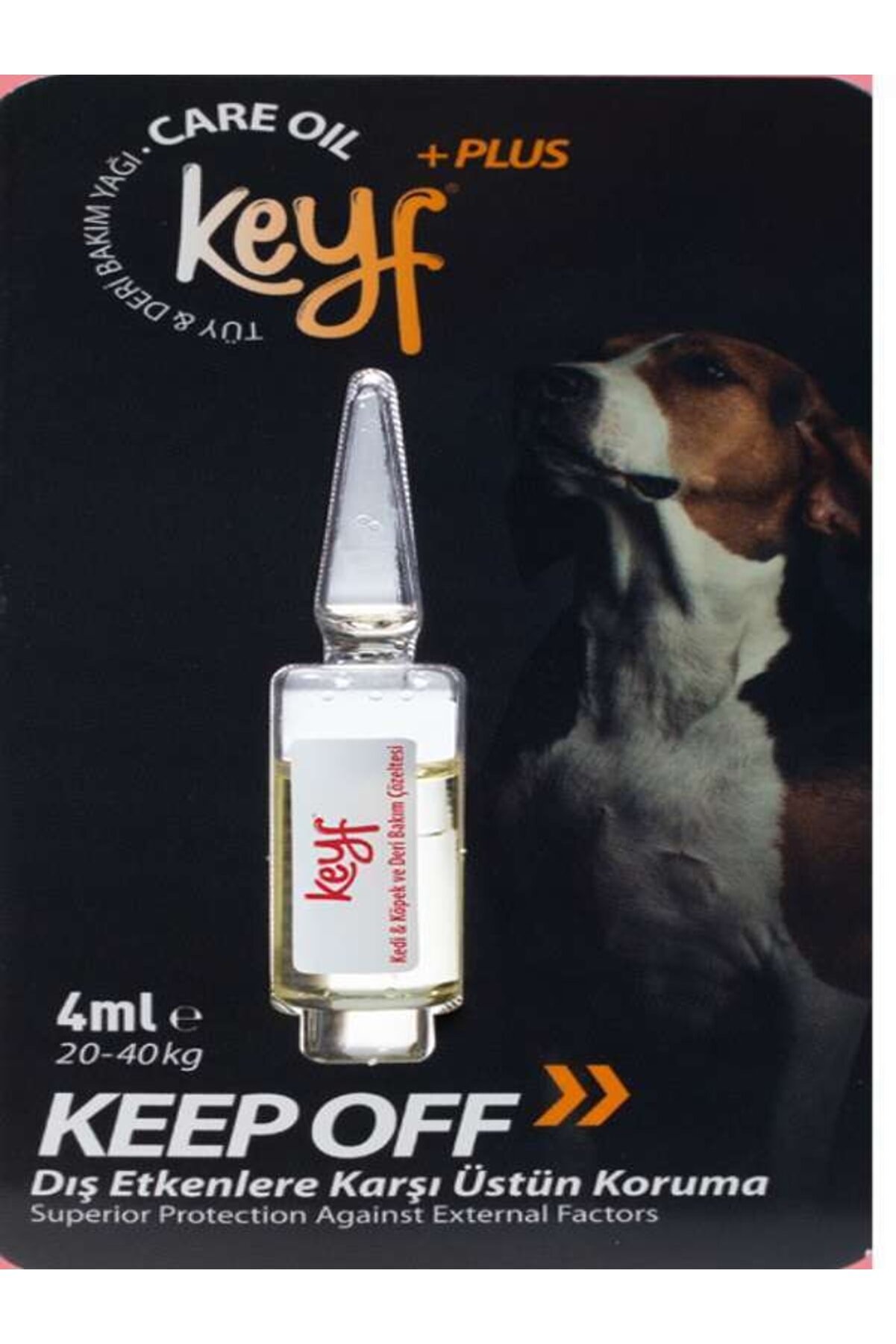Keyff Keyf Plus T&uuml;y & Deri̇ Bakım Yağı Ense Damla K&ouml;pek 20-40 Kg-4 Ml
