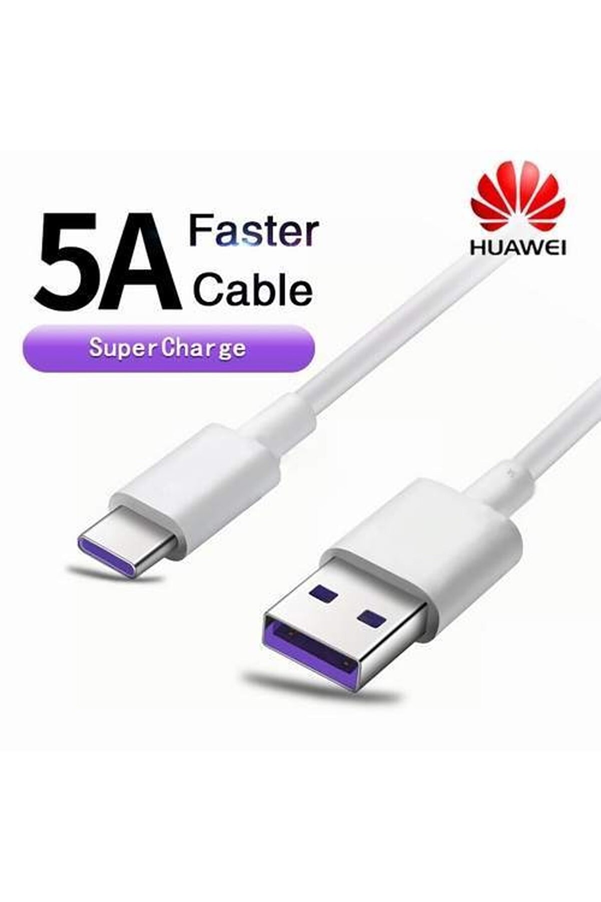 Day Orji̇nal Huawei̇ P20 Pro Type C 5A 1M Mor Hızlı Şarj Ve Data Kablosu