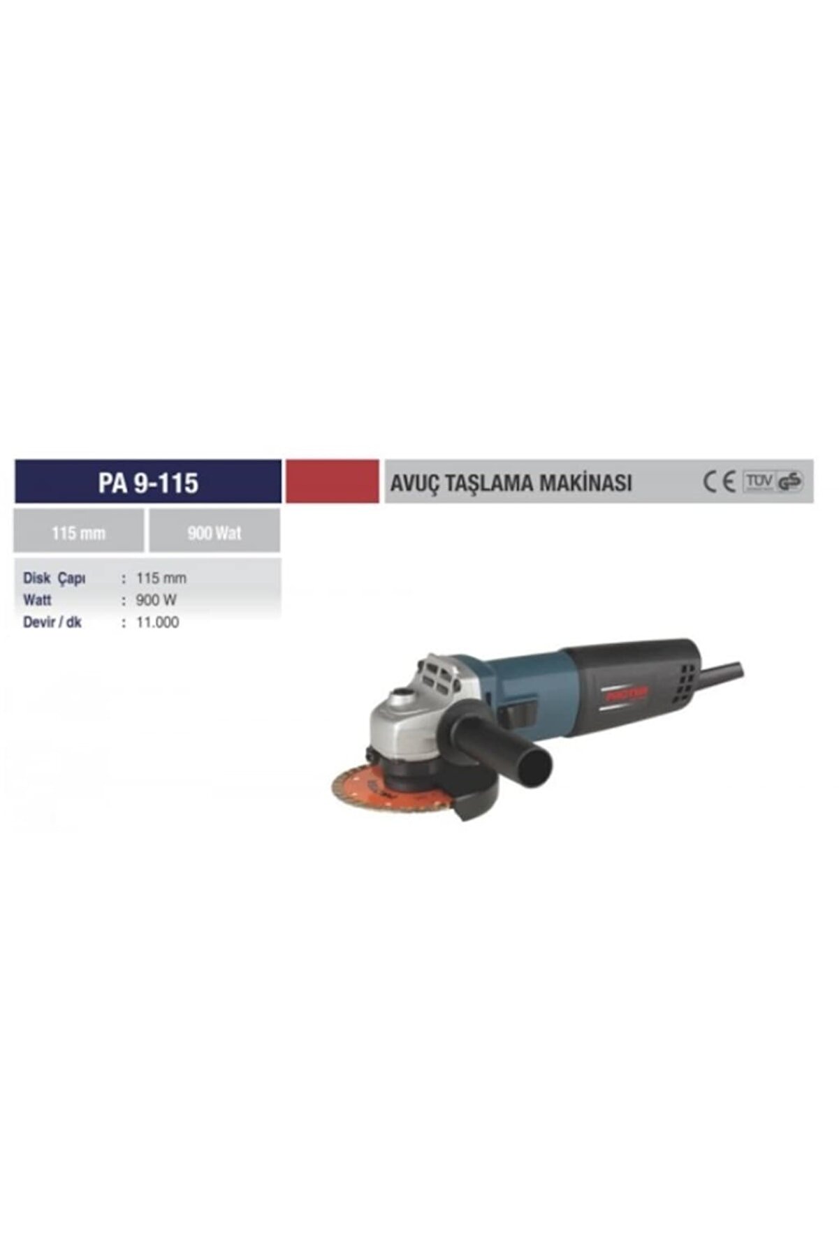 Pa 9-115 900 W 115 Mm Avuç Taşlama Maki̇nesi̇