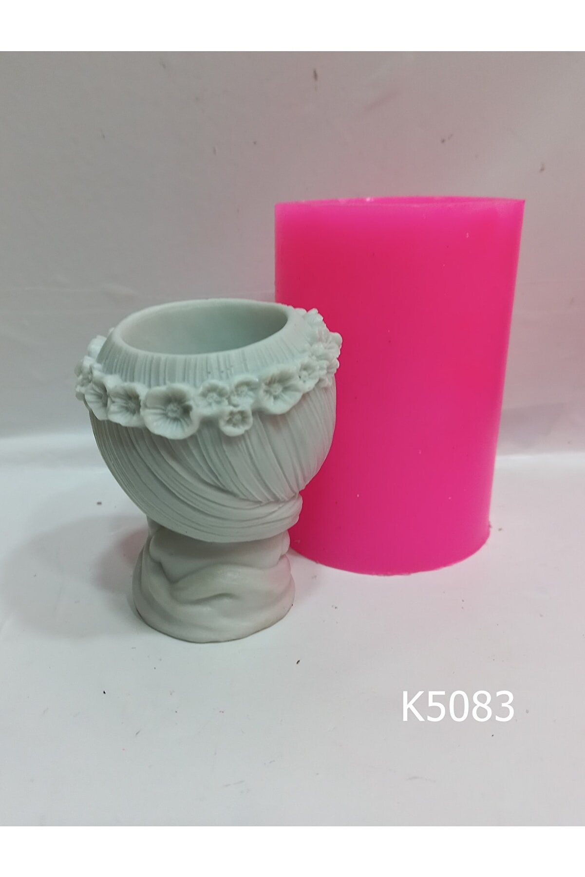 Kalıpcınızburada Çi̇çekli̇ Kız Saksı Si̇li̇kon Kalıp