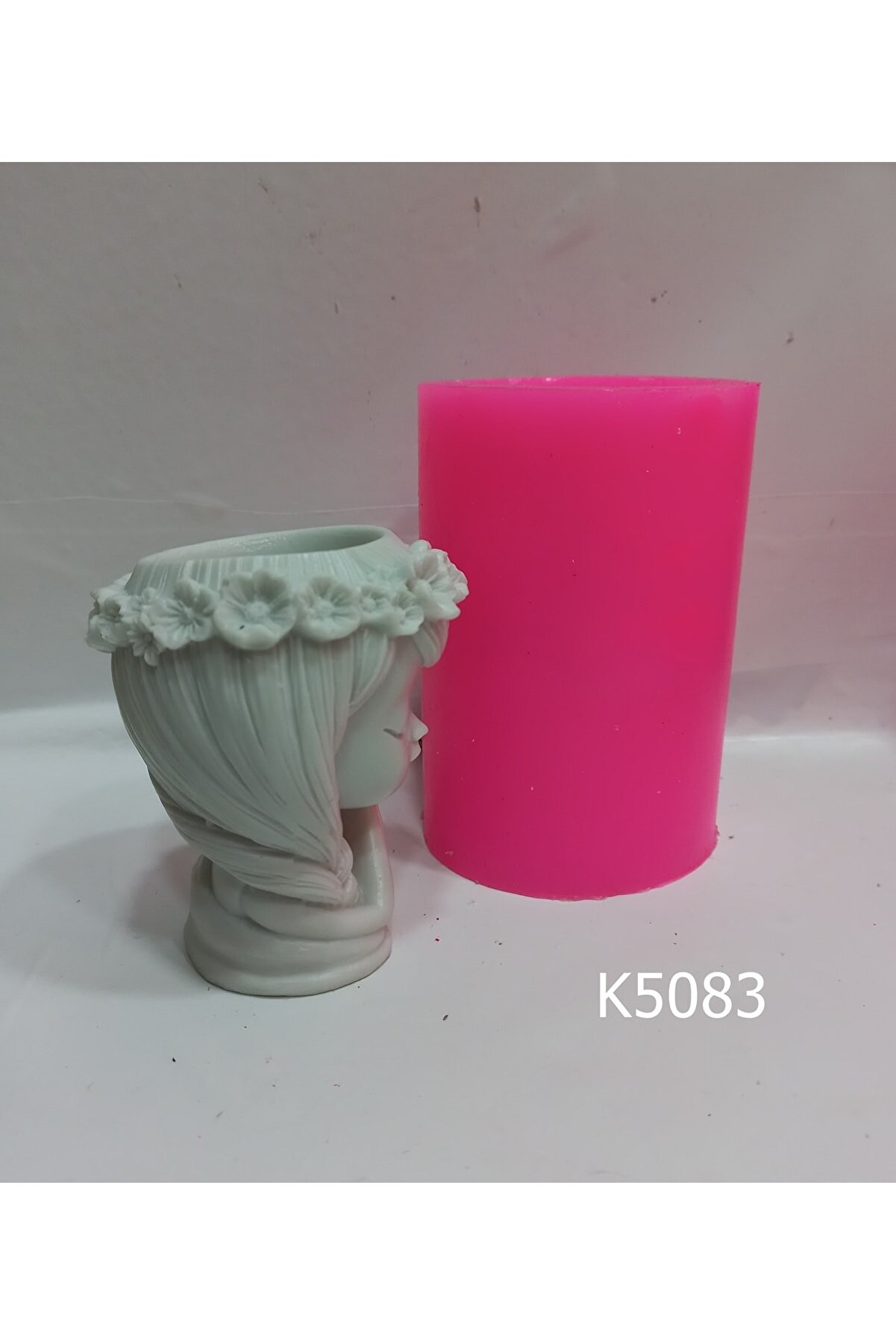 Kalıpcınızburada Çi̇çekli̇ Kız Saksı Si̇li̇kon Kalıp