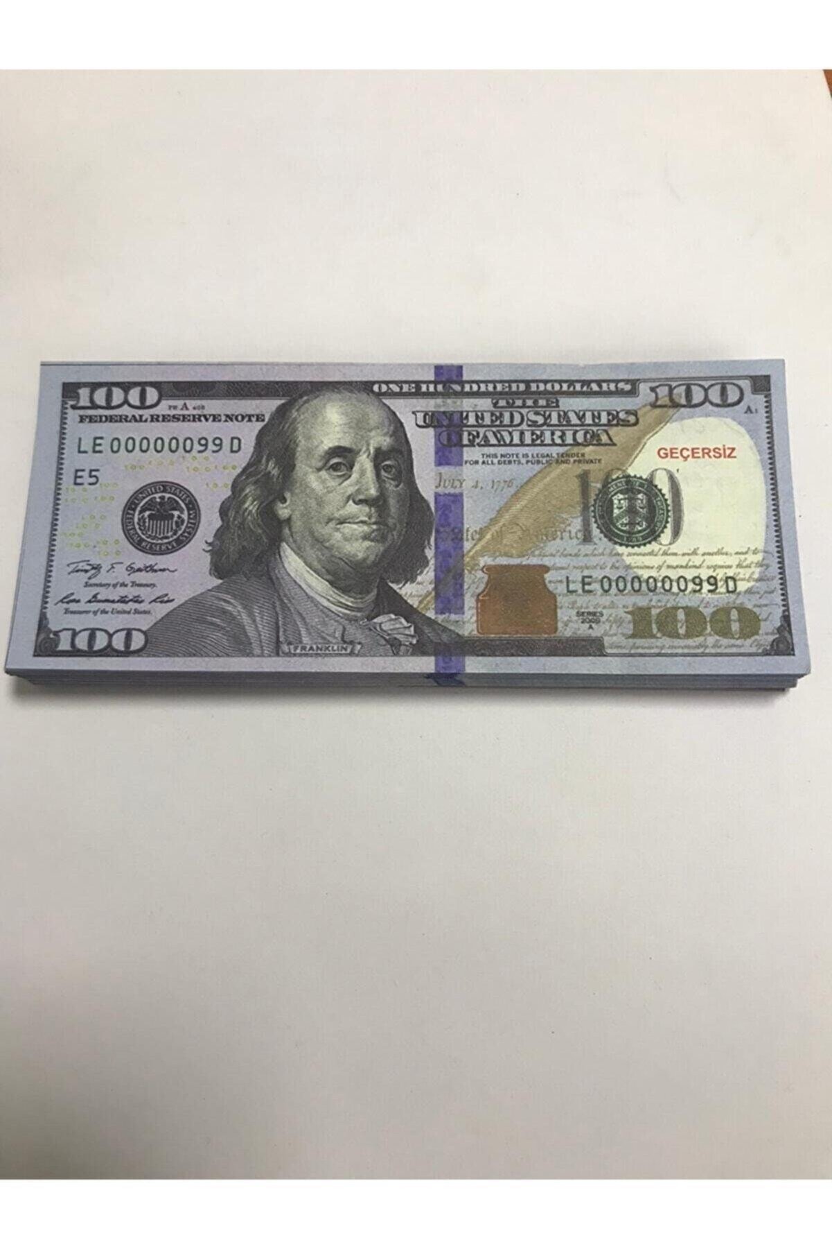 İrhanlar 100 Adet 100 Dolar Ge&ccedil;ersi̇z Sahte D&uuml;ğ&uuml;n Parası Oyun Parası 100X100 Dolar