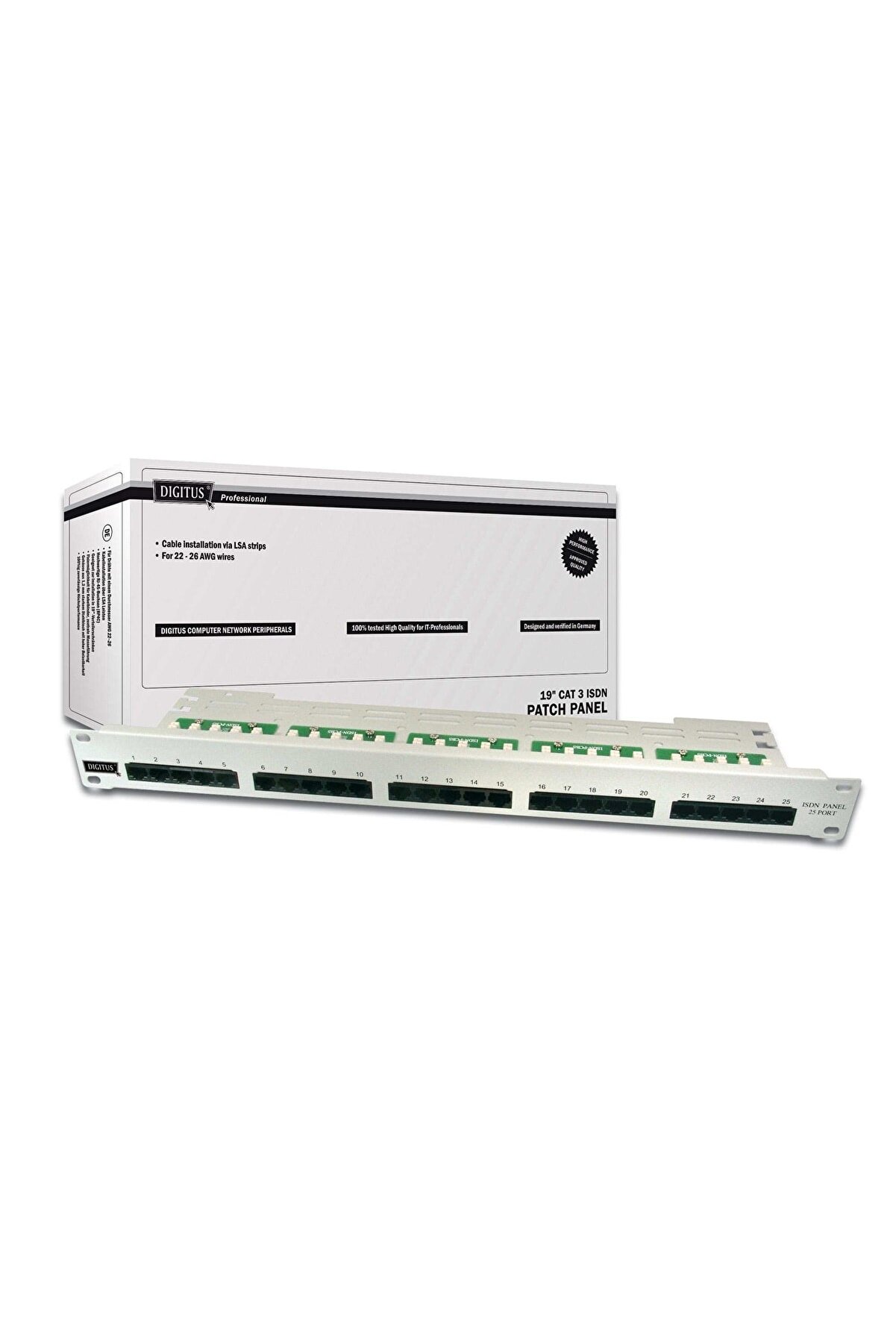 Assmann Digitus 19 Inch 25 Port Cat-3 Isdn Patch Panel, Zırhsız