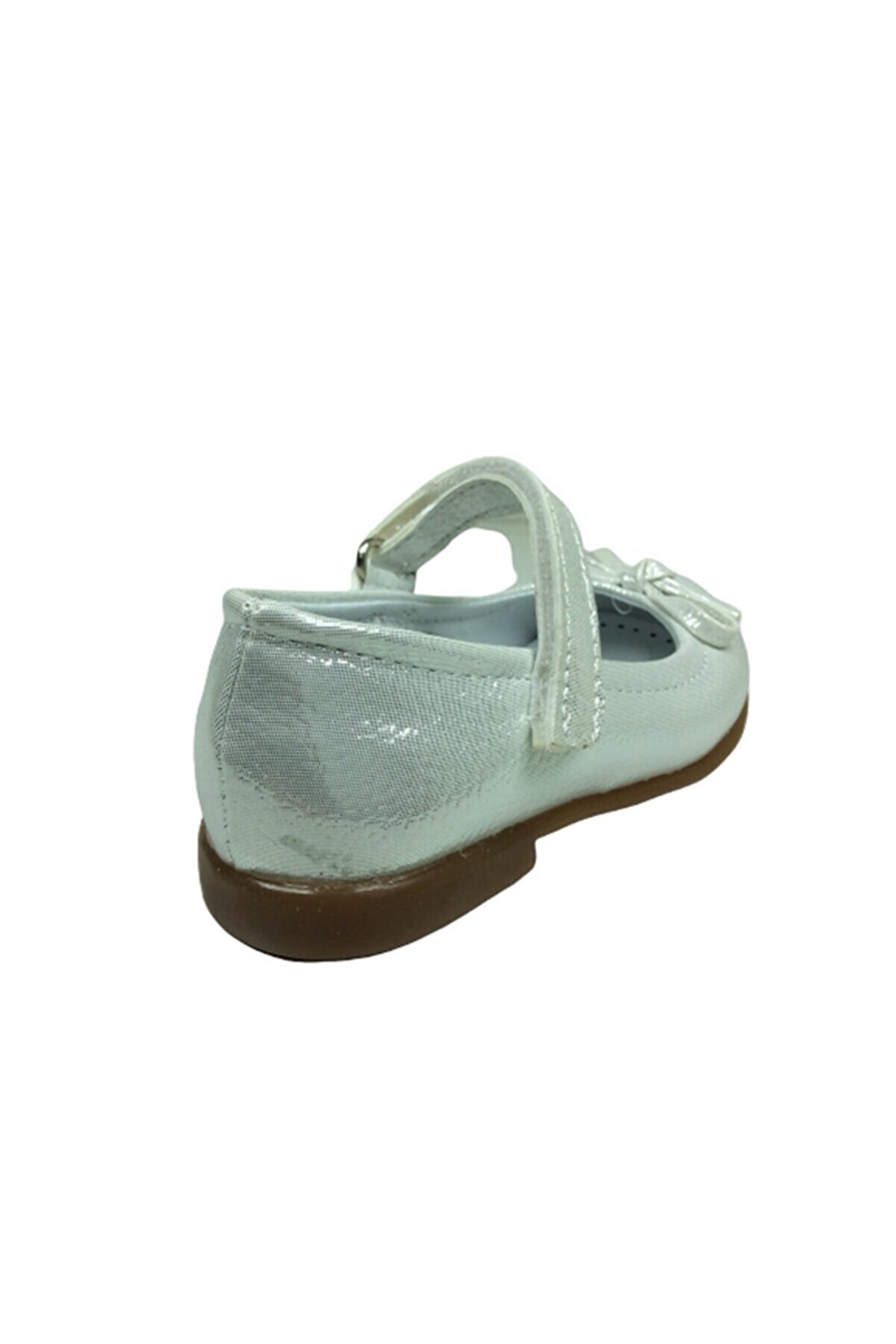 Ortopedi̇ka Bebe Babet Gümüş Parlak Kız Çocuk Ayakkabı Cırtlı Içi̇ Deri̇