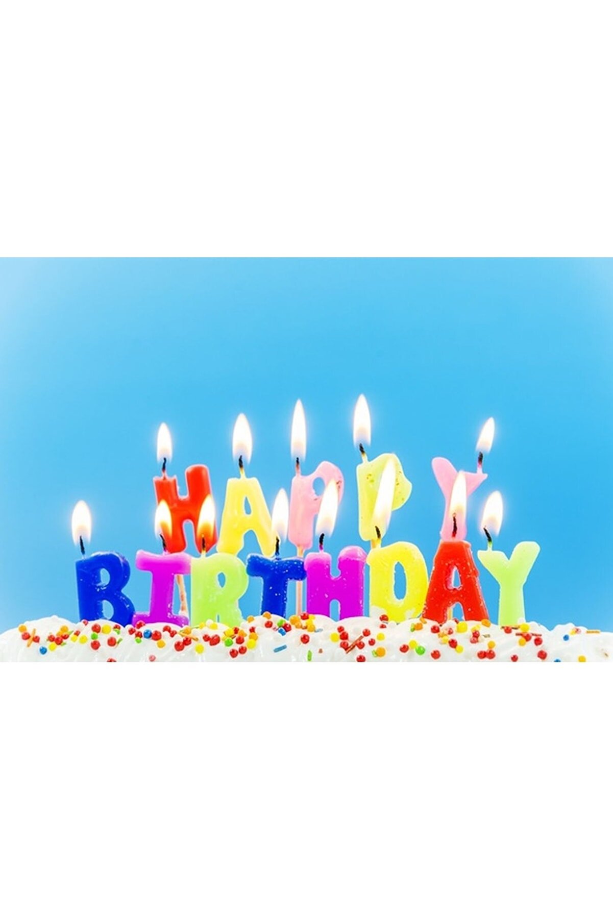 Rengarenk Happy Bi̇rthday Yazılabi̇len Doğum Günü Mumu