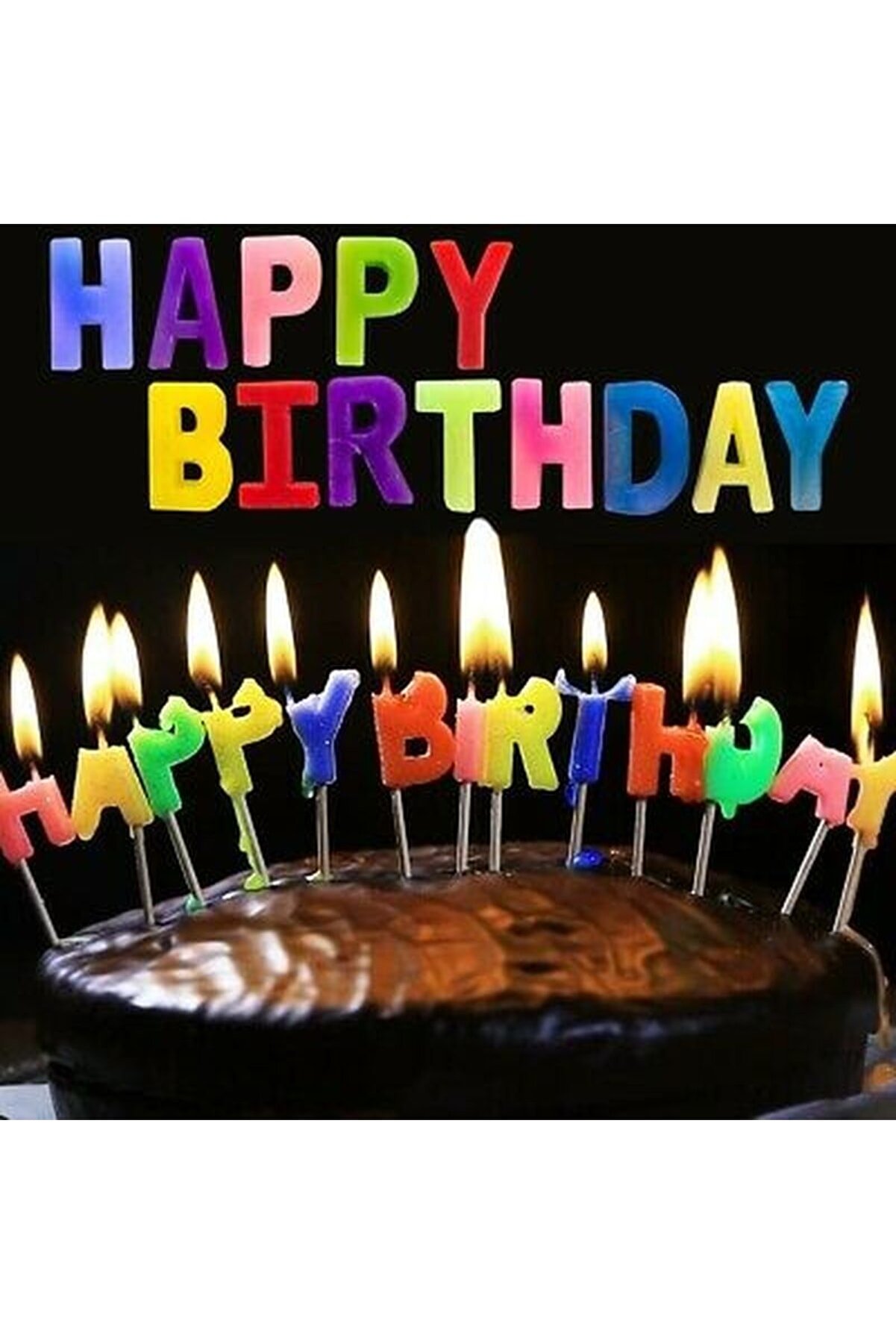 Rengarenk Happy Bi̇rthday Yazılabi̇len Doğum Günü Mumu