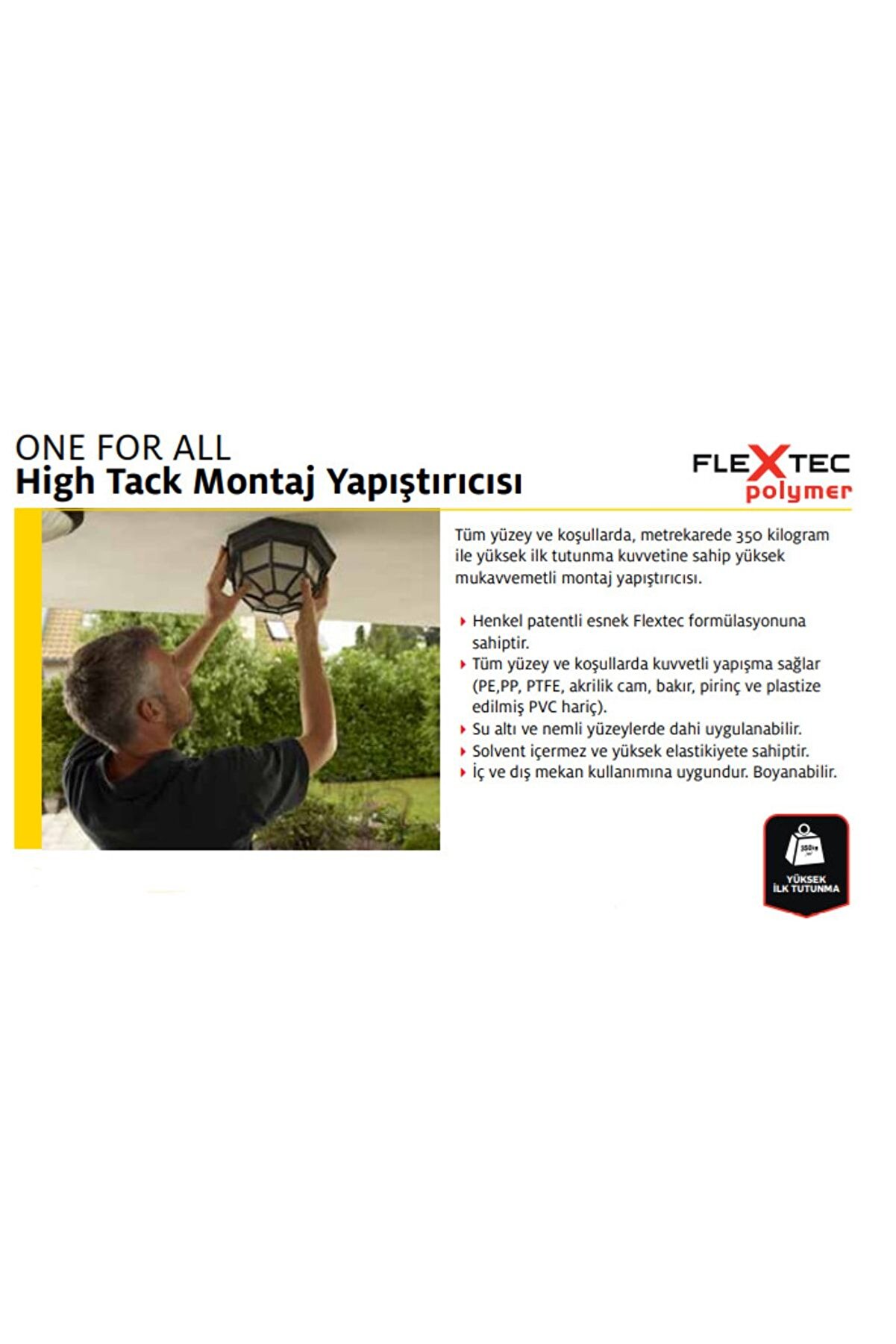 Pattex One For All Hi̇gh Tack Montaj Yapışıtırıcısı 460 Gr / 280 Ml