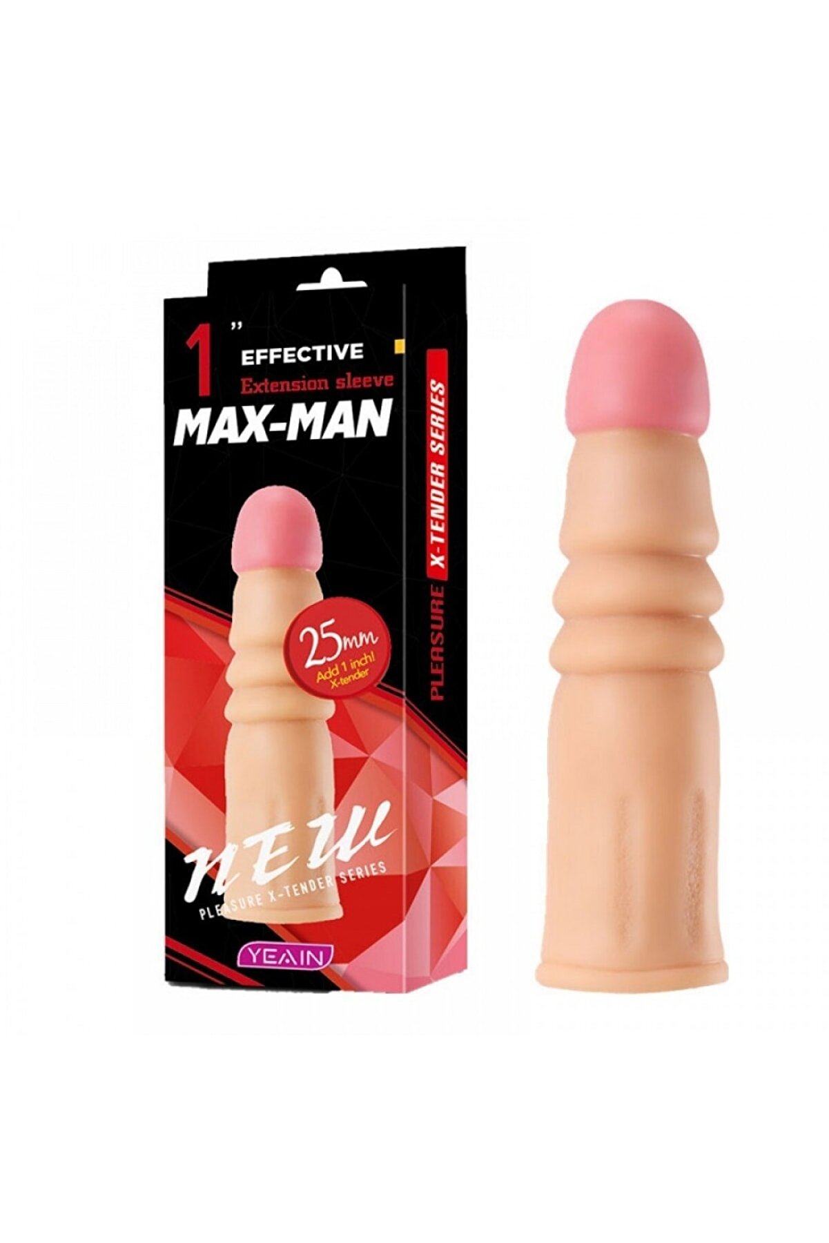 Meyrabest Yeai̇n Max Man 2,5Cm Uzatmalı Dalgalı Reali̇sti̇k Dokuda Peni̇s Kılıfı-908-Pk2107