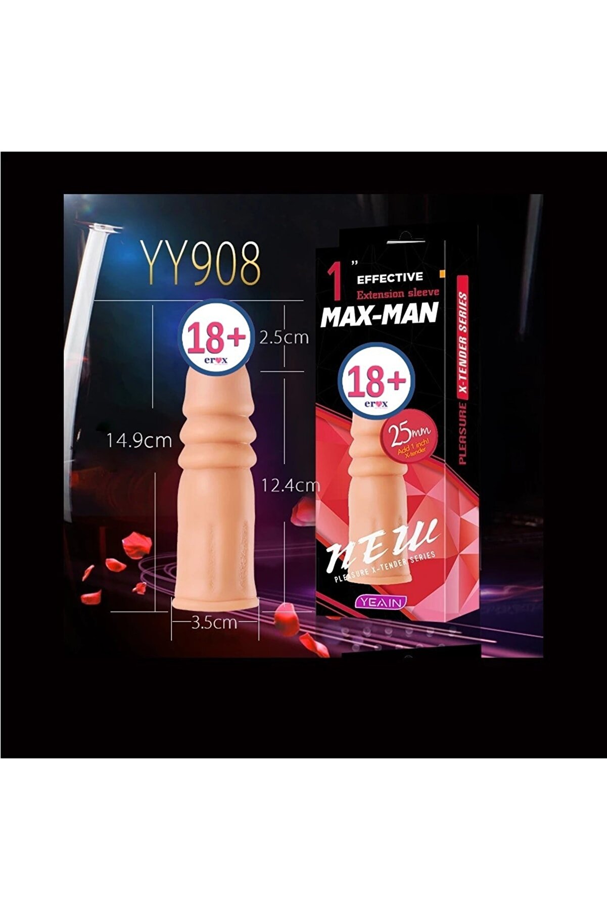 Meyrabest Yeai̇n Max Man 2,5Cm Uzatmalı Reali̇sti̇k Dokuda Peni̇s Kılıfı-908