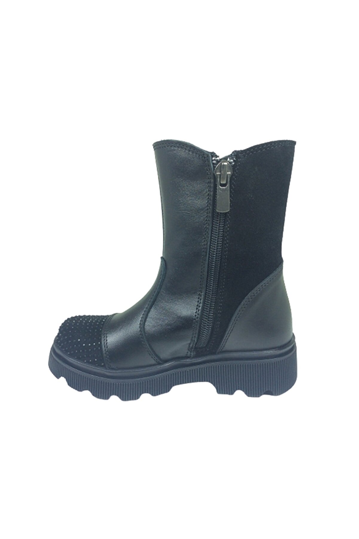 Ortopedi̇ka Loli̇ta Pati̇k Kız Çocuk Bot Si̇yah Taşlı % 100 Deri̇ Anatomi̇k