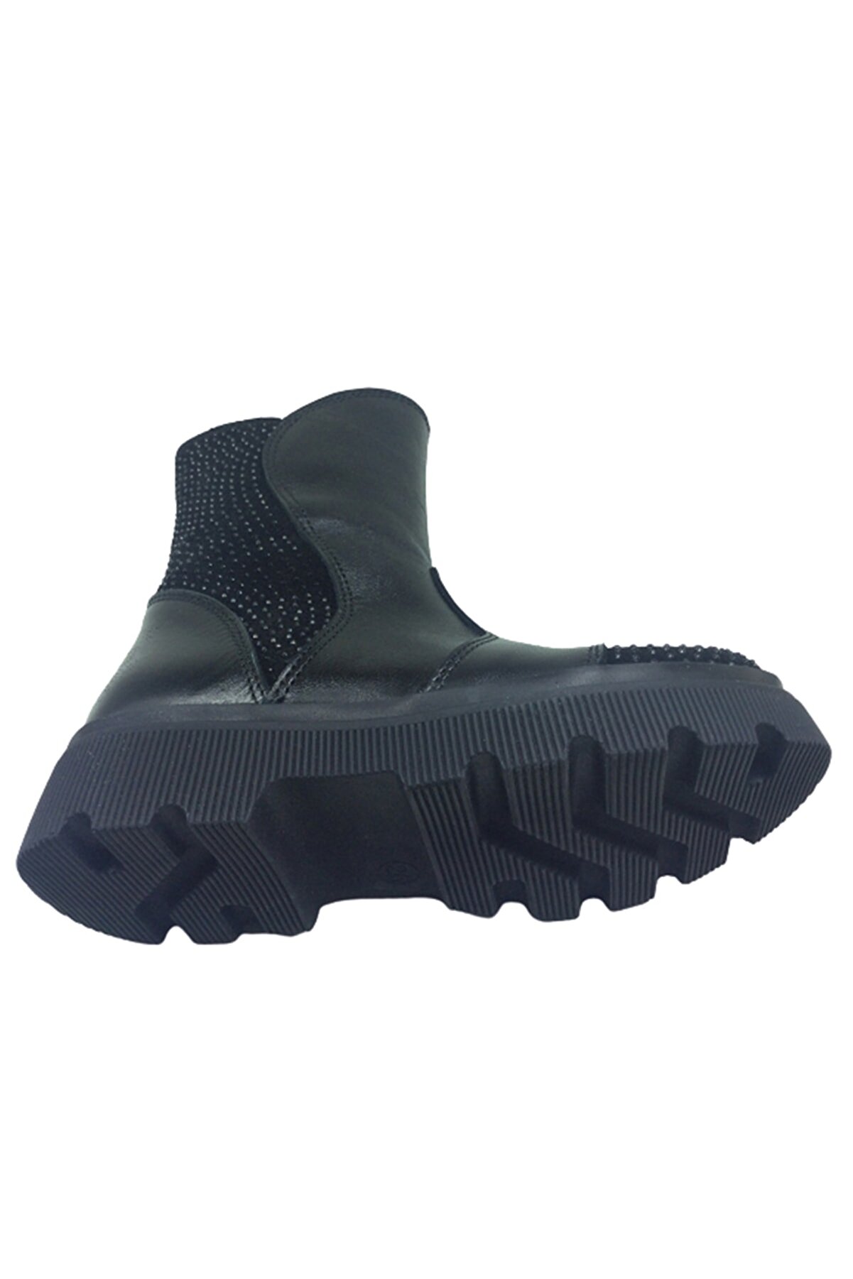 Ortopedi̇ka Loli̇ta Pati̇k Kız Çocuk Bot Si̇yah Taşlı % 100 Deri̇ Anatomi̇k