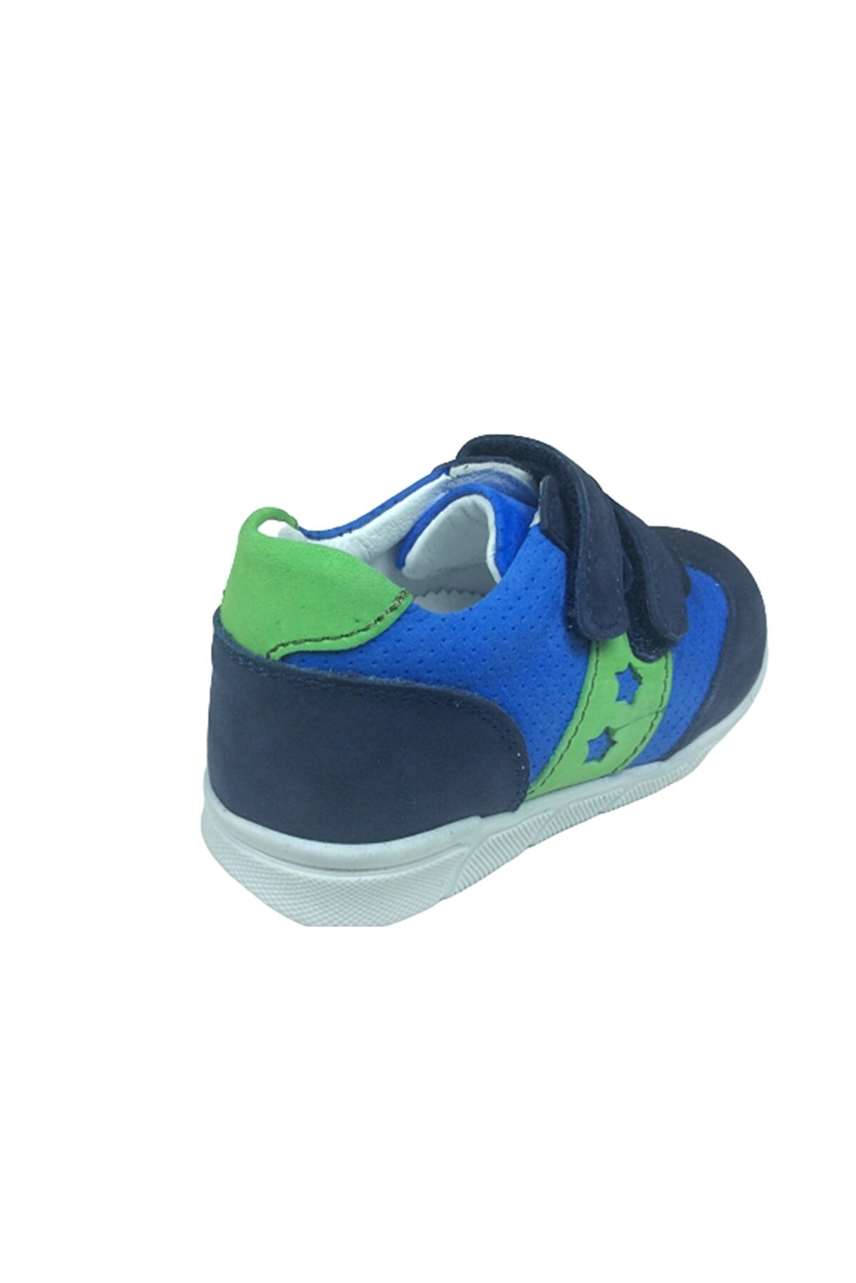 Ortopedi̇kal Bebe Erkek Çocuk Spor Ayakkabı Laci̇vert-Mavi̇ Cırtlı % 100 Deri̇ Anatomi̇k