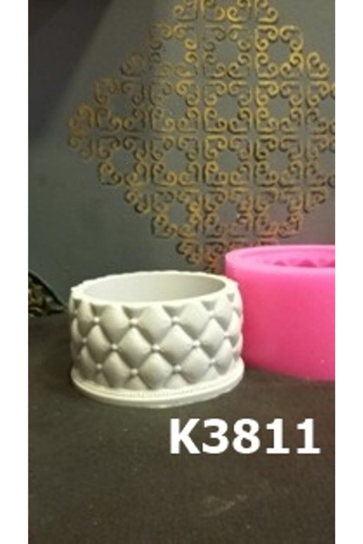 Kalıpcınızburada Baklava Desenli̇ Saksı Si̇li̇kon Kalıp - K3811