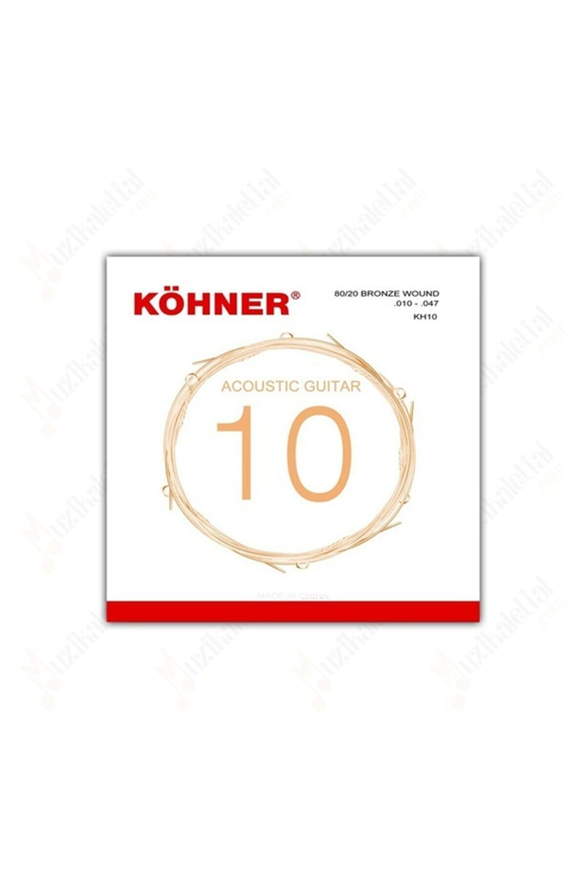 K&ouml;hner Kh-10 Profesyonel Akusti̇k Gi̇tar Teli̇ 0.10
