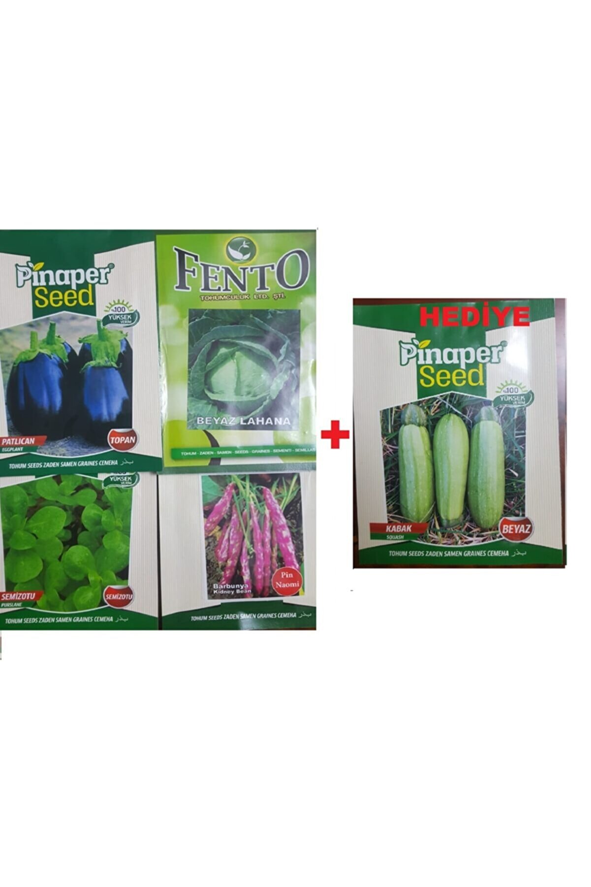 Pi̇naper Seed Barbunya Tohumu -Semi̇zotu Tohumu-Patlıcan Tohumu -Beyaz Lahana Tohumu