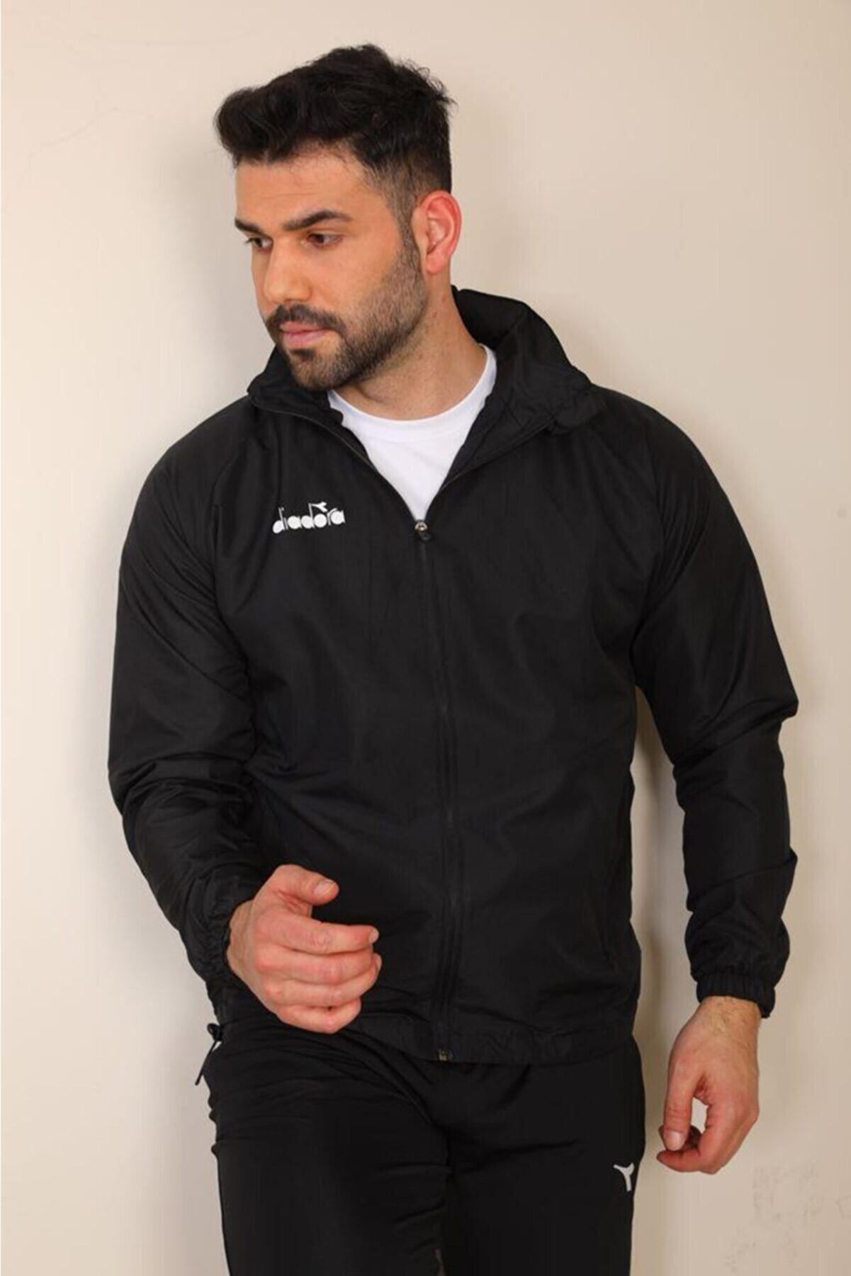 Di̇adora Uni̇sex Si̇yah Ri̇ps Yağmurluk