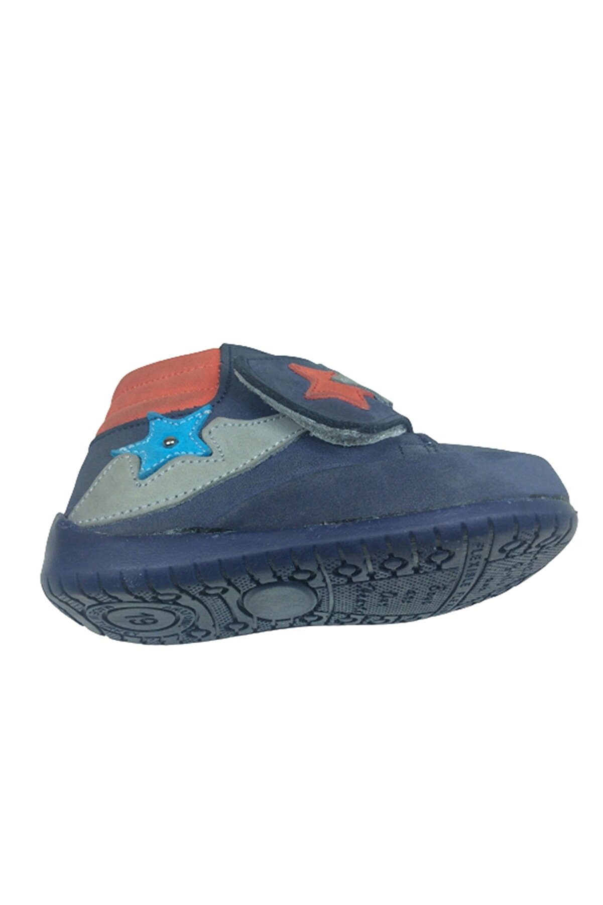 Ortopedi̇kal Erkek Çocuk Bot Laci̇vert Yıldızlı Tek Cırtlı % 100 Deri̇ Ortopedi̇k Anatomi̇k
