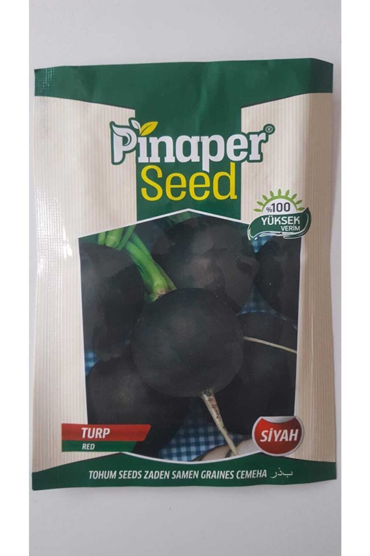 Pi̇naper Seed Turp (Si̇yah) Tohumu 1 Paket %100 Y&uuml;ksek Veri̇mli̇di̇r.