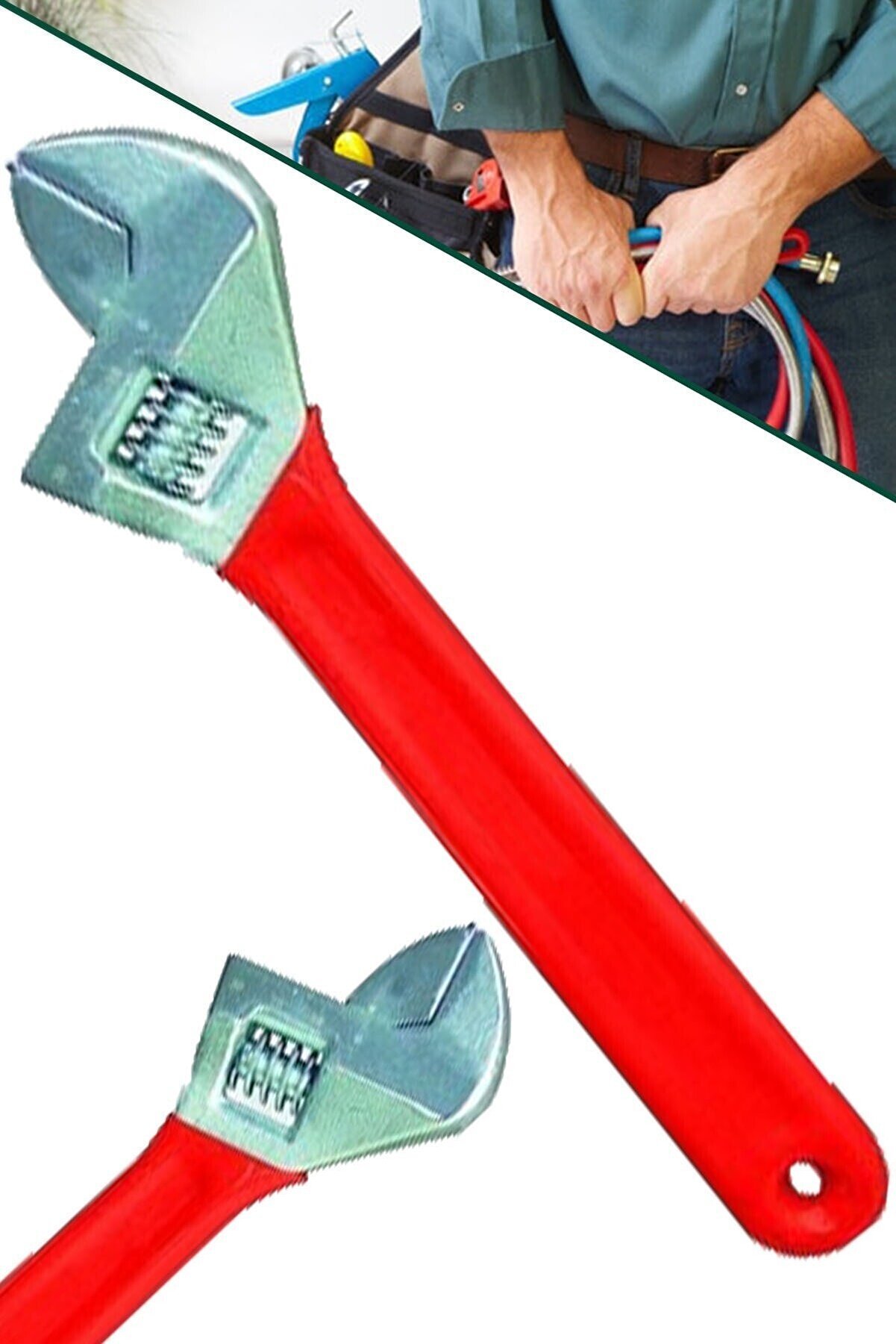 Chermik Kurbağacik Anahtar Ayarlanabilir Ingiliz Anahtarı 10" 250mm Kurbağacık Anahtar Kırmızı 1410