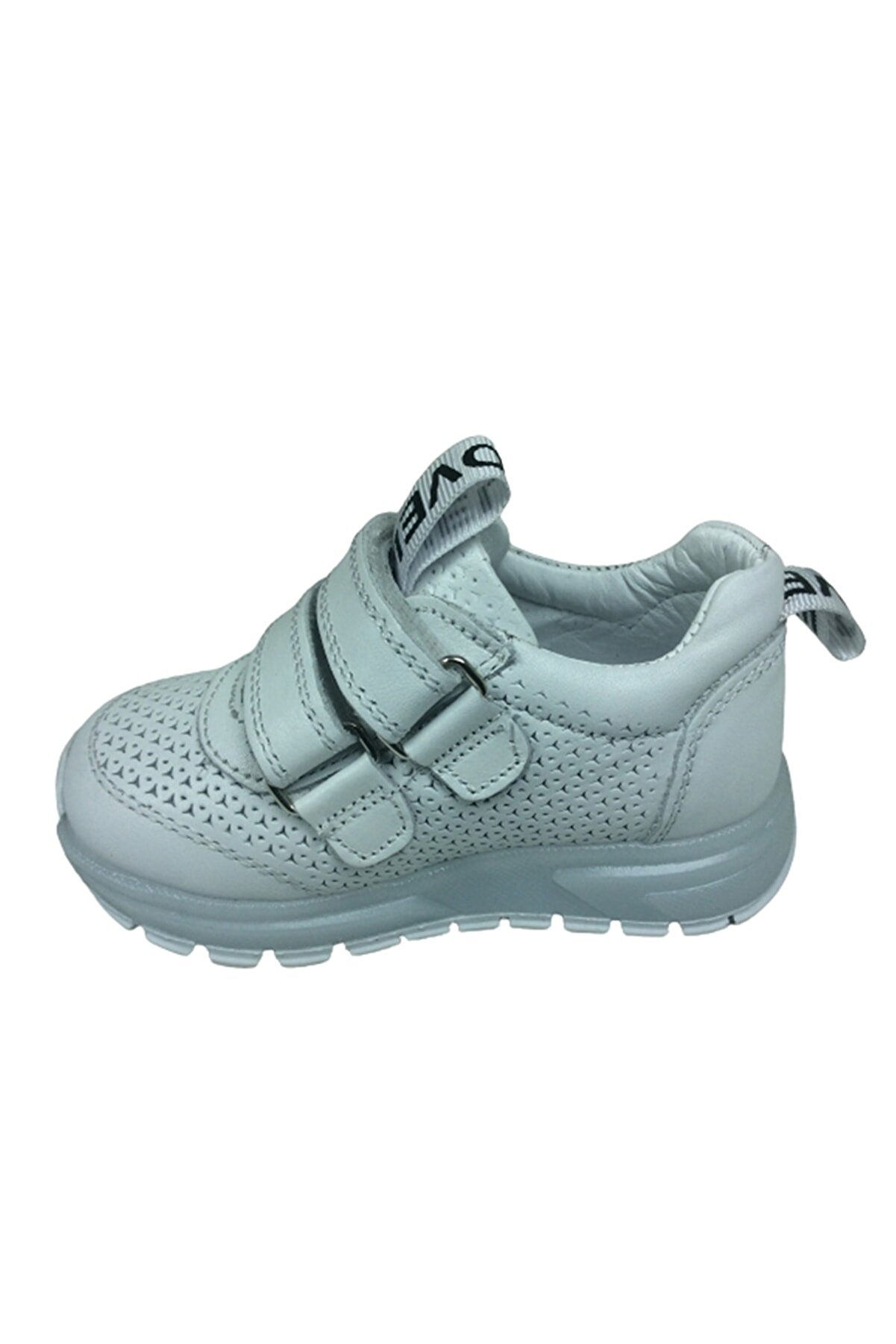 Bebe Kız Erkek Uni̇sex Çocuk Spor Ayakkabı Beyaz Lazer Cırt % 100 Deri̇ Anatomi̇k