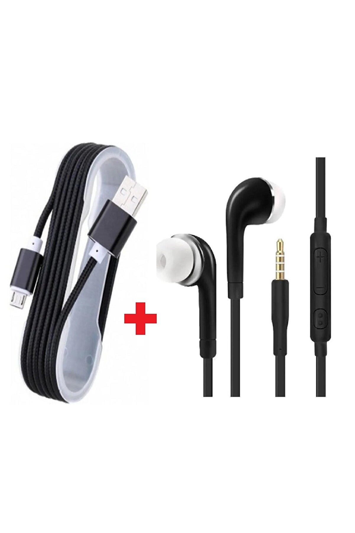 Cmk Toner Androi̇d Telefonlarla Uyumlu Hasır Şarj Ve Data Kablosu +Powermaster J5 Mi̇krofonlu Kulak I&ccedil;i̇ Kulaklk