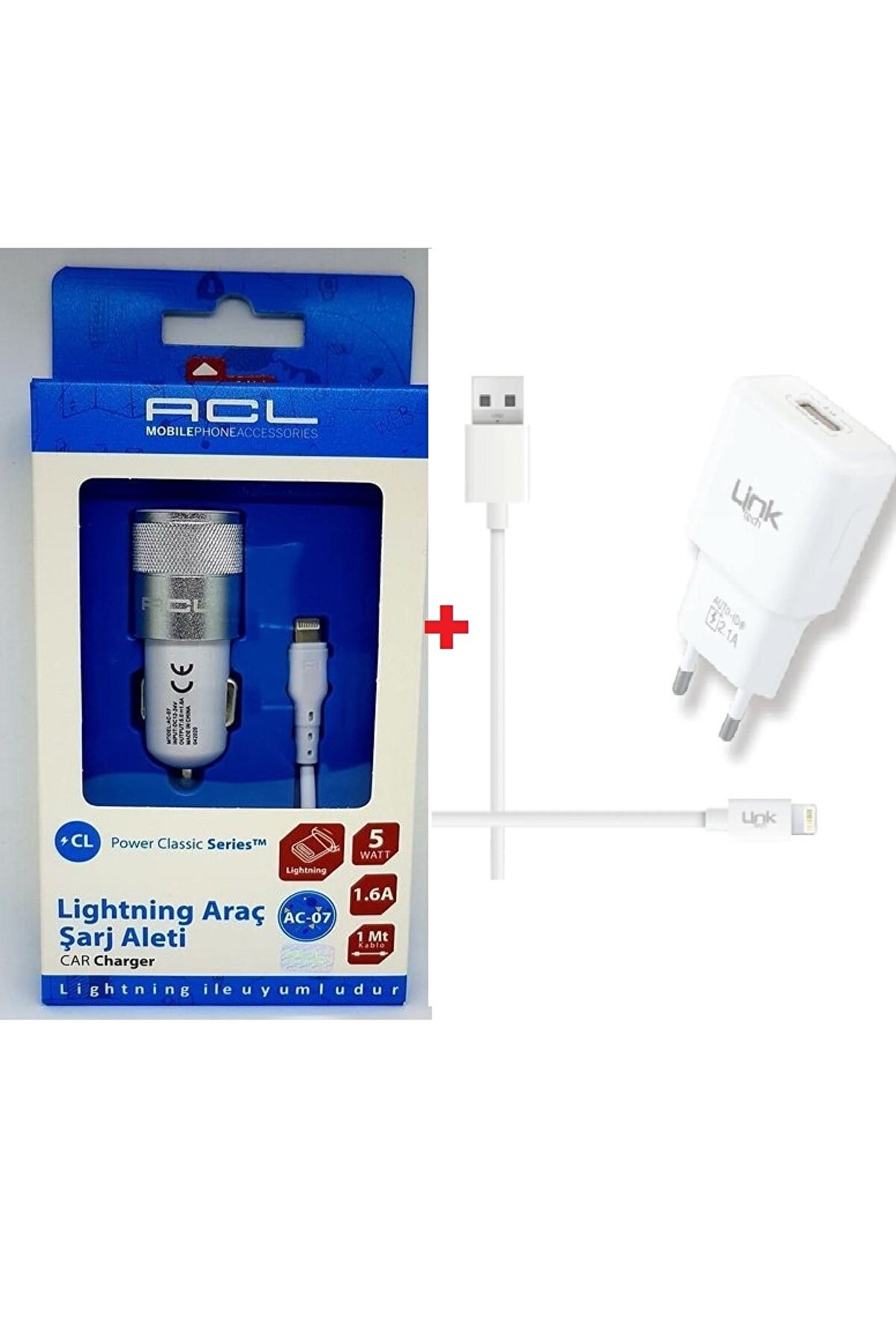 Acl Iphone Uyumlu Ara&ccedil; Ve T442 Strong Iphone Li̇ghtni̇ng Usb 2.1A Şarj Aleti̇