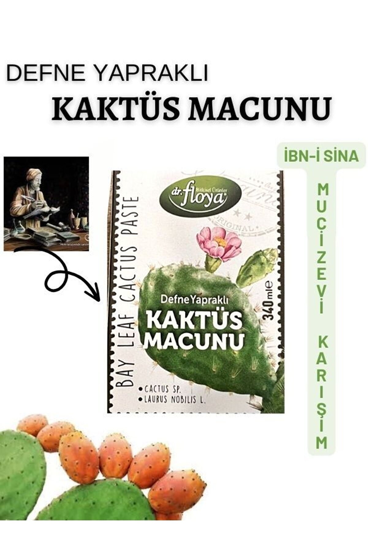 Defne Yapraklı Kaktüs Macunu 340 Gr