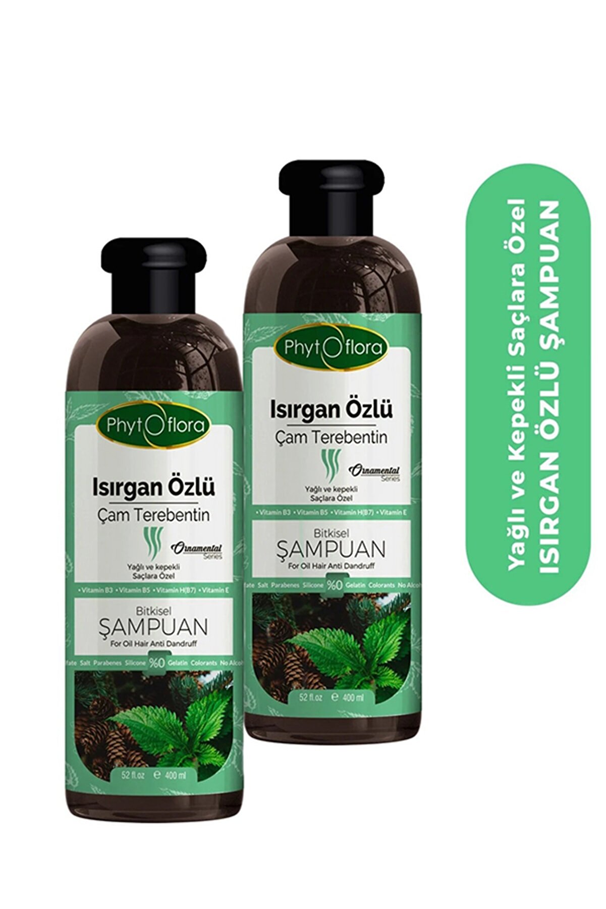 Tuzsuz Yağlı Ve Kepekli̇ Saçlara Özel Isırgan Özlü Bi̇tki̇sel Şampuan 400 Ml, 2 Adet