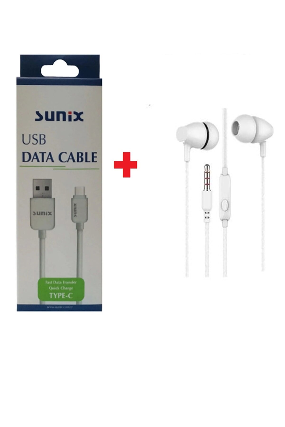 Suni̇xs Suni̇x Fast Data Cable Usb Type C Sc-62 + Suni̇x Sx-08 Kablolu Kulaklık