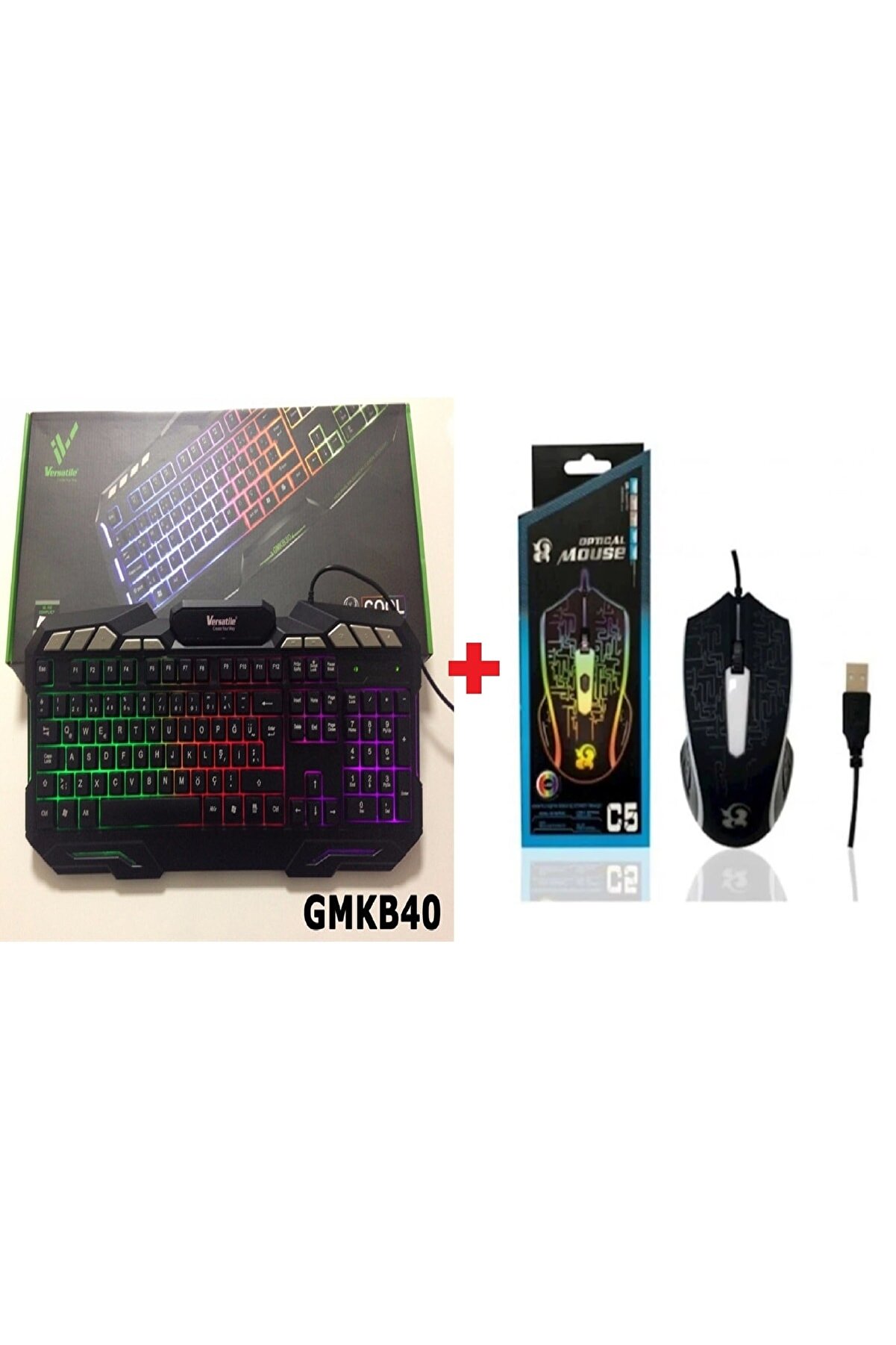 Versati̇le Gmkb40 Oyun Klavyesi̇ + Platoon Pl-1618 Rgb Işıklı Gami̇ng Usb Mouse