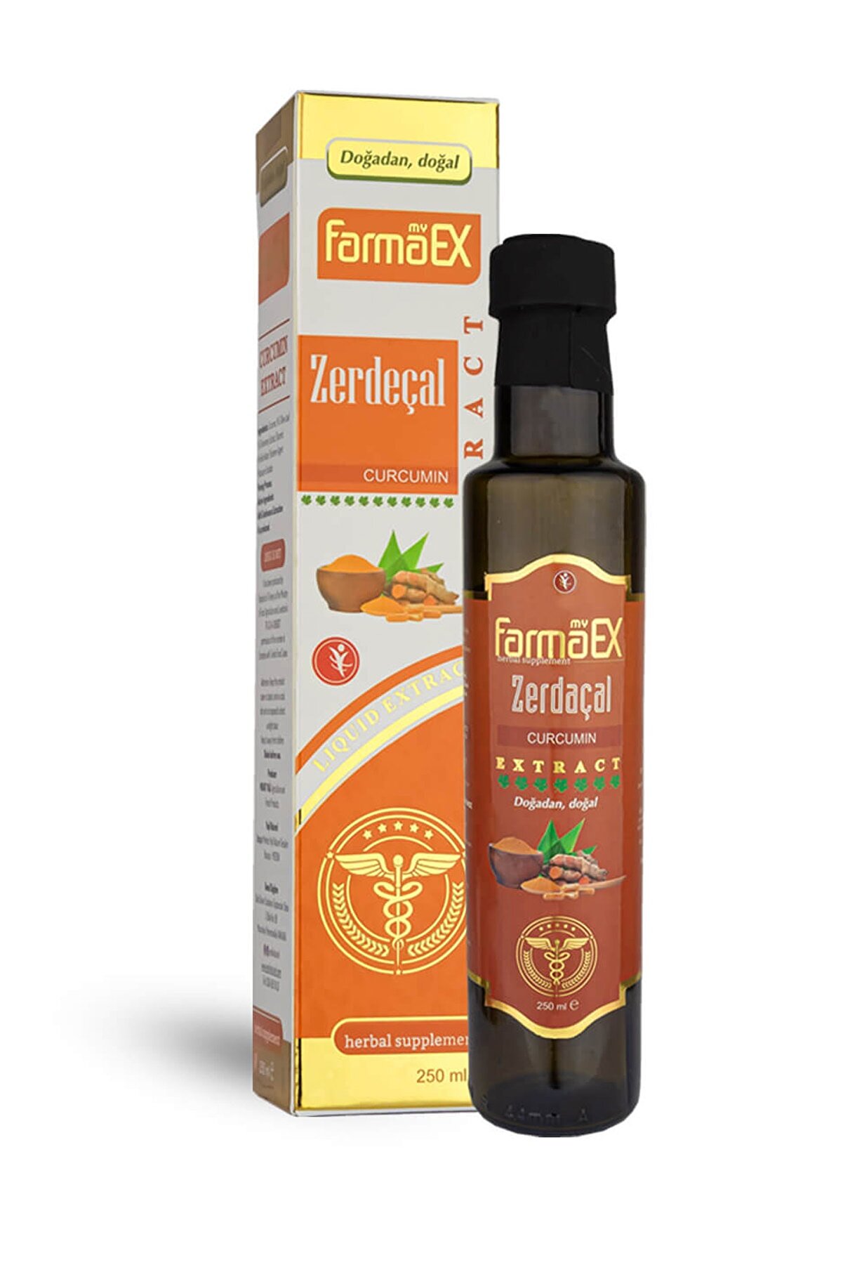 Farmaex Zerdeçal Ekstraktı 250 Ml. Zerdeçal Kökü Sıvı Ekstresi̇ Zerdeçal Curcumi̇n Extract