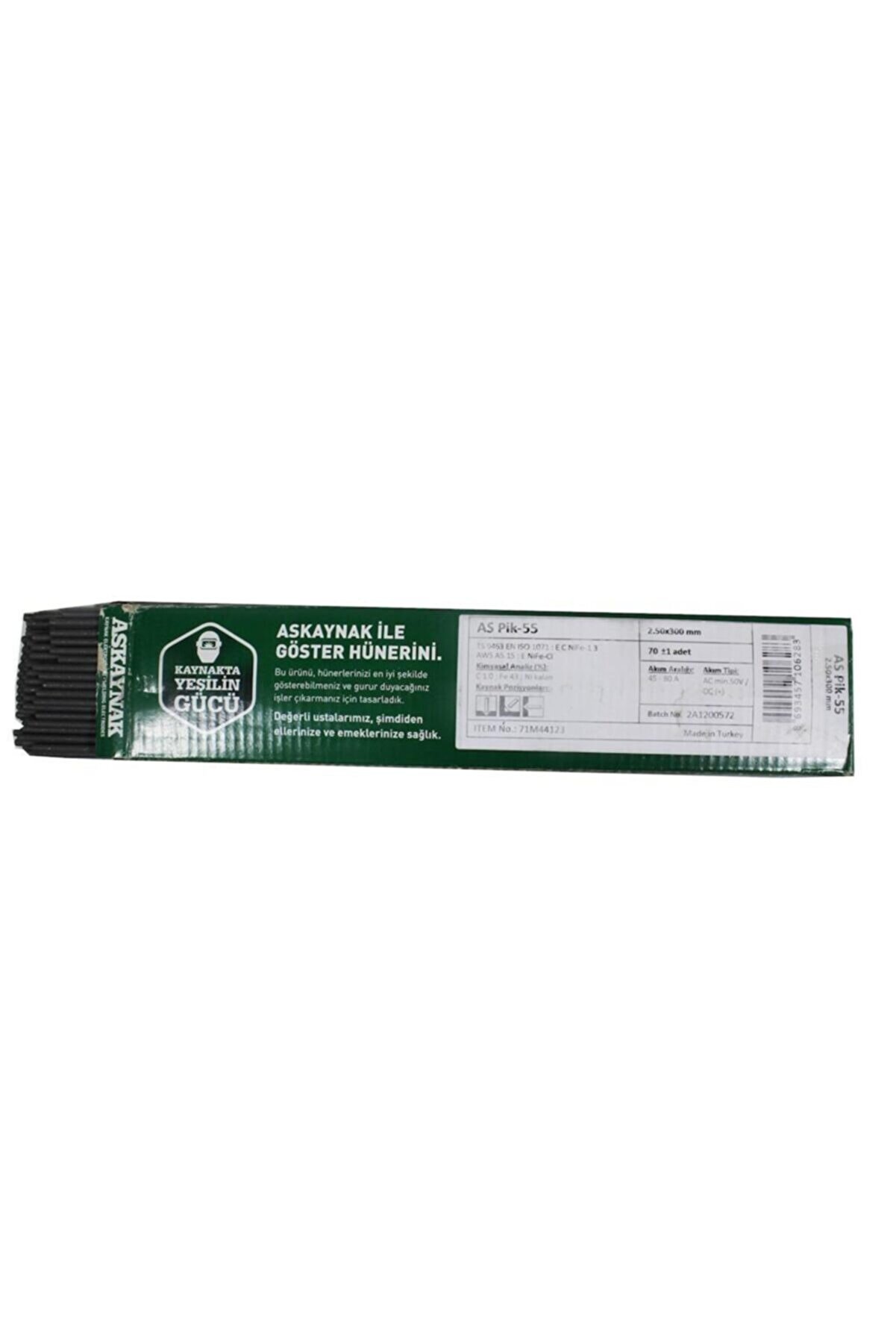 As Pi̇k 55 Döküm Pi̇k Demi̇r Kaynak Elektrodu 2,5 Mm 30 Cm 5 Adet