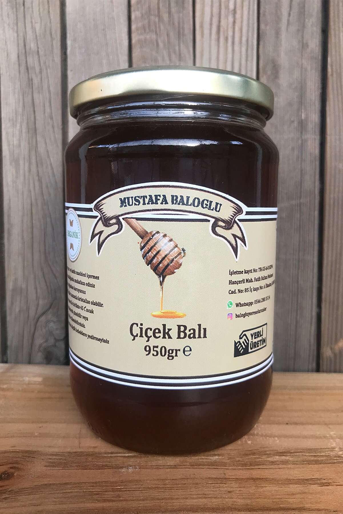 Mustafa Baloğlu Bal &Uuml;r&uuml;nleri̇ &Ccedil;i̇&ccedil;ek Balı (Ihlamur,Keki̇k Yoğun) (Organi̇k) 950 Gr
