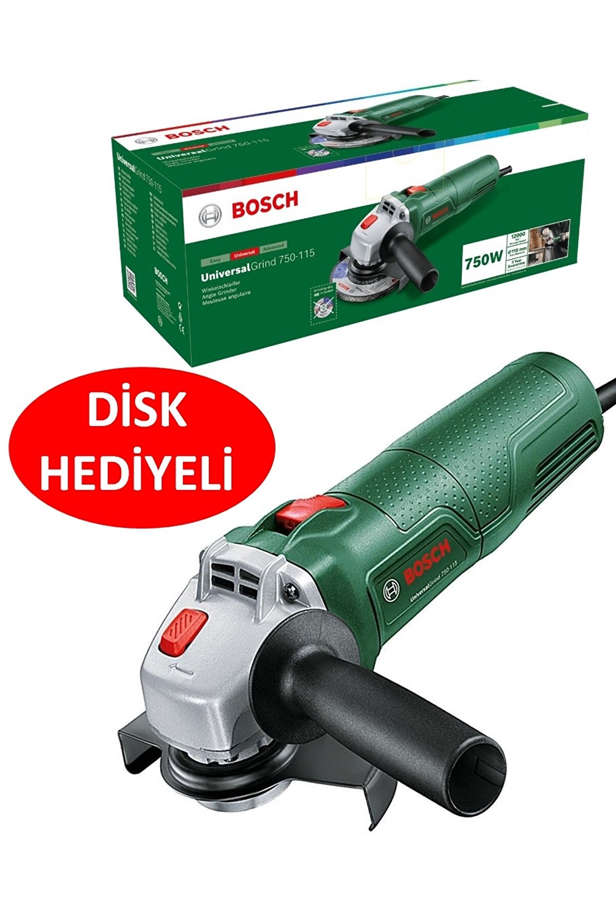 Spi̇ral Taşlama Maki̇nesi̇ 750 Watt 115Mm Si̇pral + Darbeli̇ Matkap 600 Watt