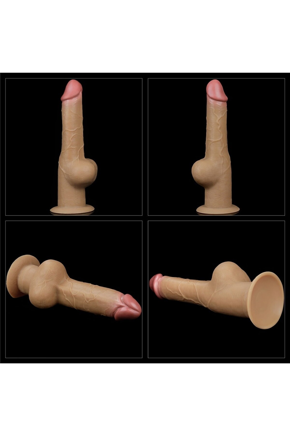Meyrabest 24 Cm 9.5   Dual Layered Handle Plati̇ni̇um Sli̇cone Cock Di̇ldo