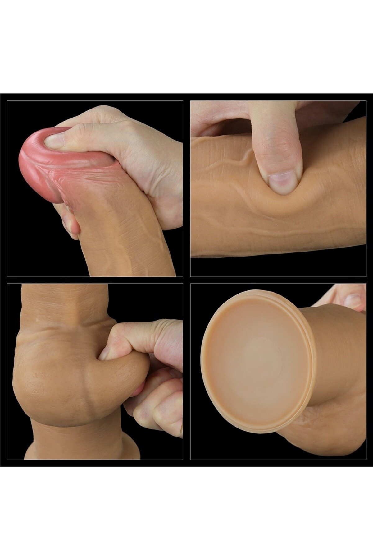 Meyrabest 12   Dual Layered Handle Cock Plati̇ni̇um Sli̇cone Di̇ldo