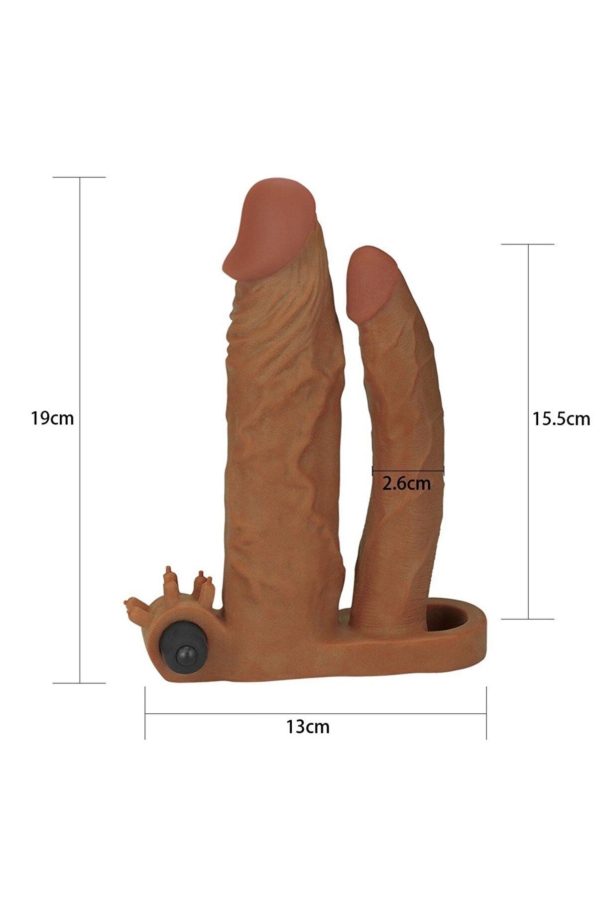 Lovetoy Add 2" Pleasure X Tender Vi̇brati̇ng Double Peni̇s Sleeve Kılıf