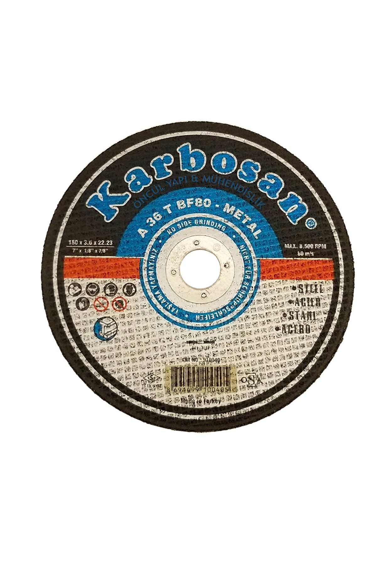 KARBOSAN Metal Kesici Taş 180x3mm 10 Ad.