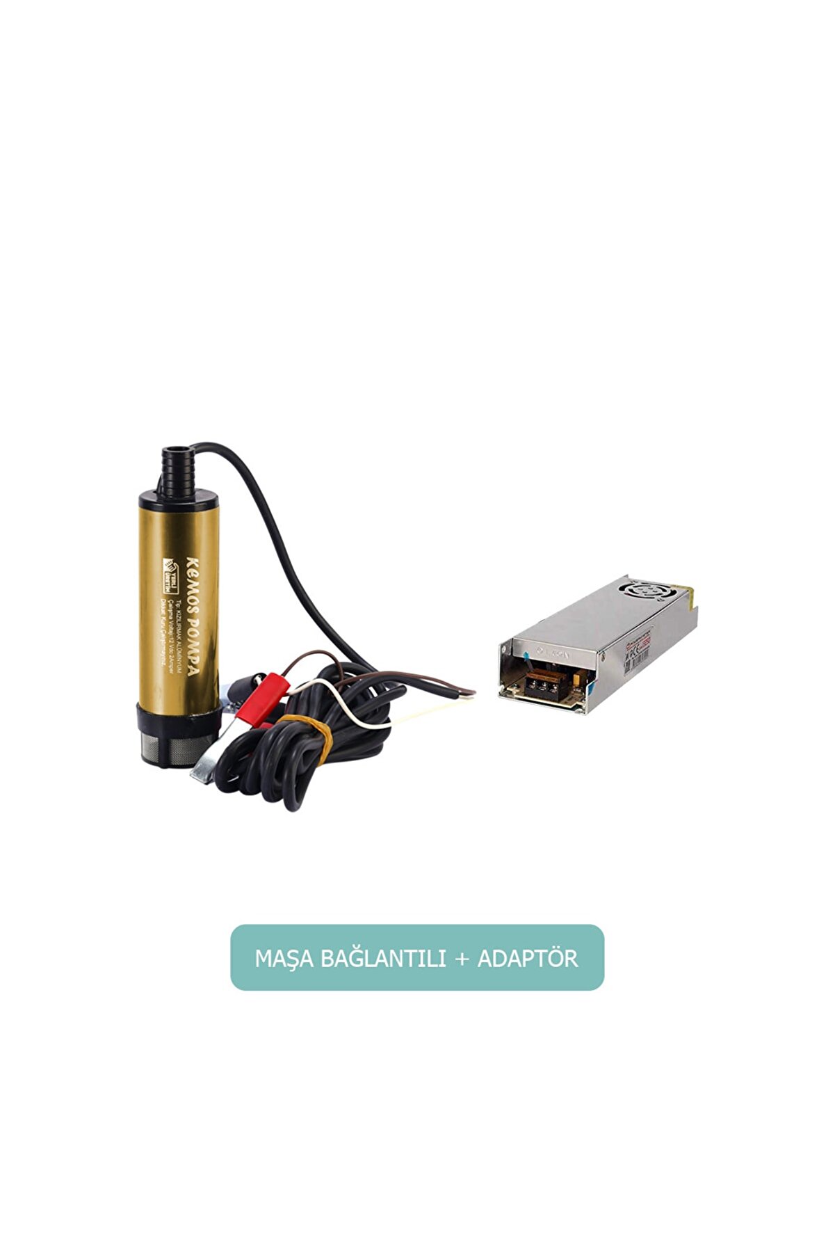 Kemos Kızılırmak 12 Volt Alümi̇nyum Dalgıç Ti̇pi̇ Sıvı Aktarma Pompası (Fi̇ltre + Adaptör)