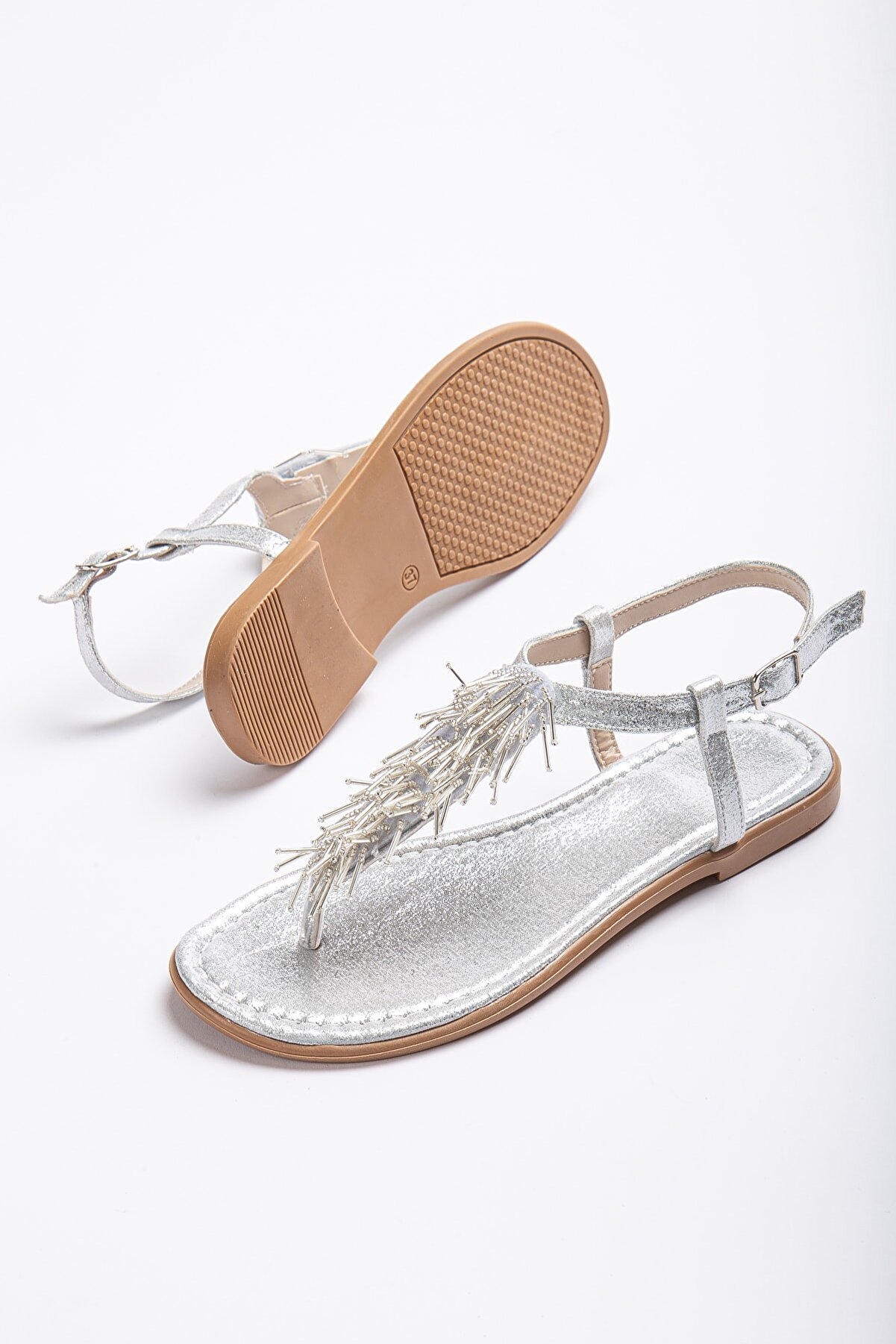 Lumi̇s Shoes Kadın Gümüş Parmak Arası Sandalet