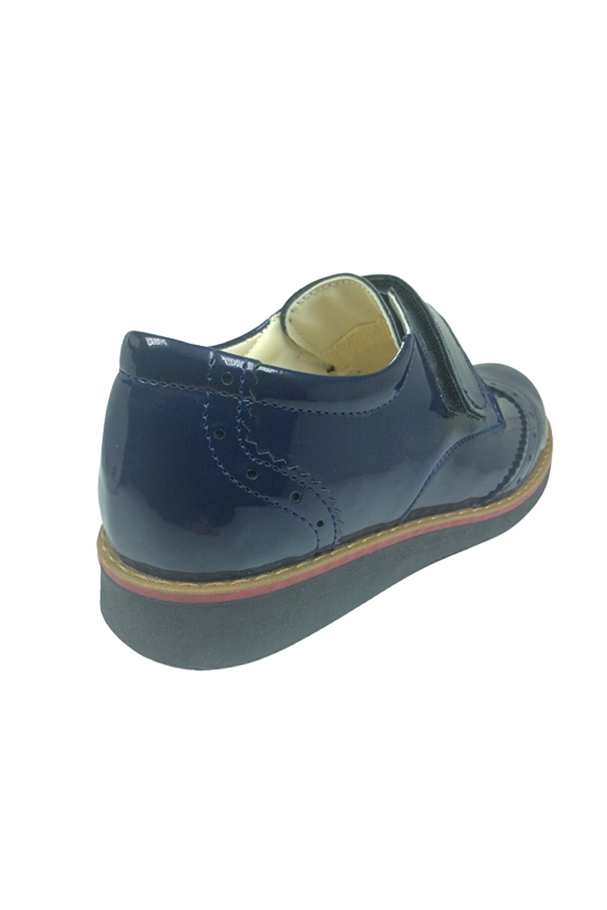 Ortopedi̇kal (Saçlı) Kız Erkek Uni̇sex Fi̇let Laci̇vert Rugan Cırtlı Oxford Termo Tabanlı Ayakkabı