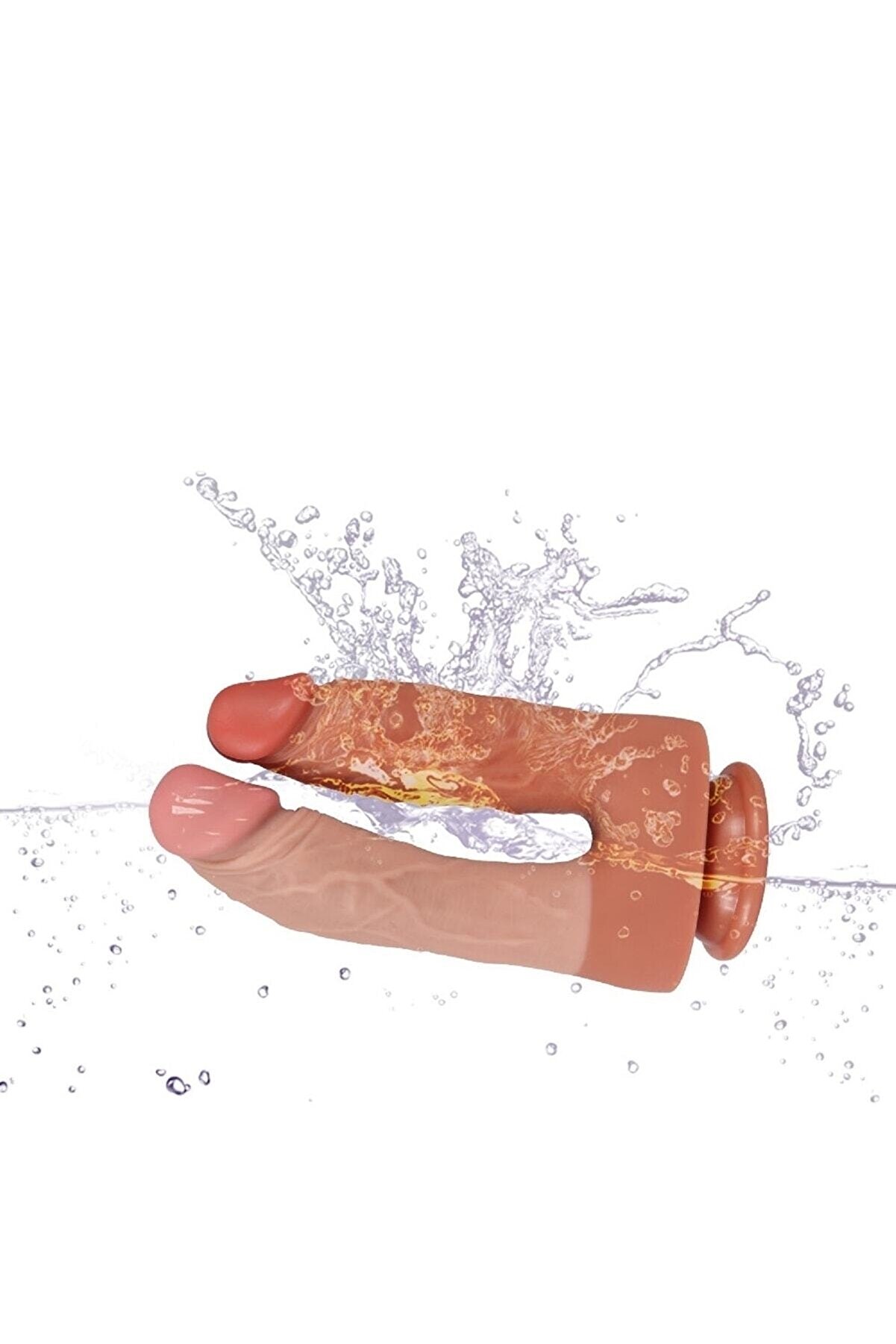 Meyrabest Jami̇e &Ccedil;i̇ft Katmanlı Sli̇kon &Ccedil;atal Peni̇s Di̇ldo