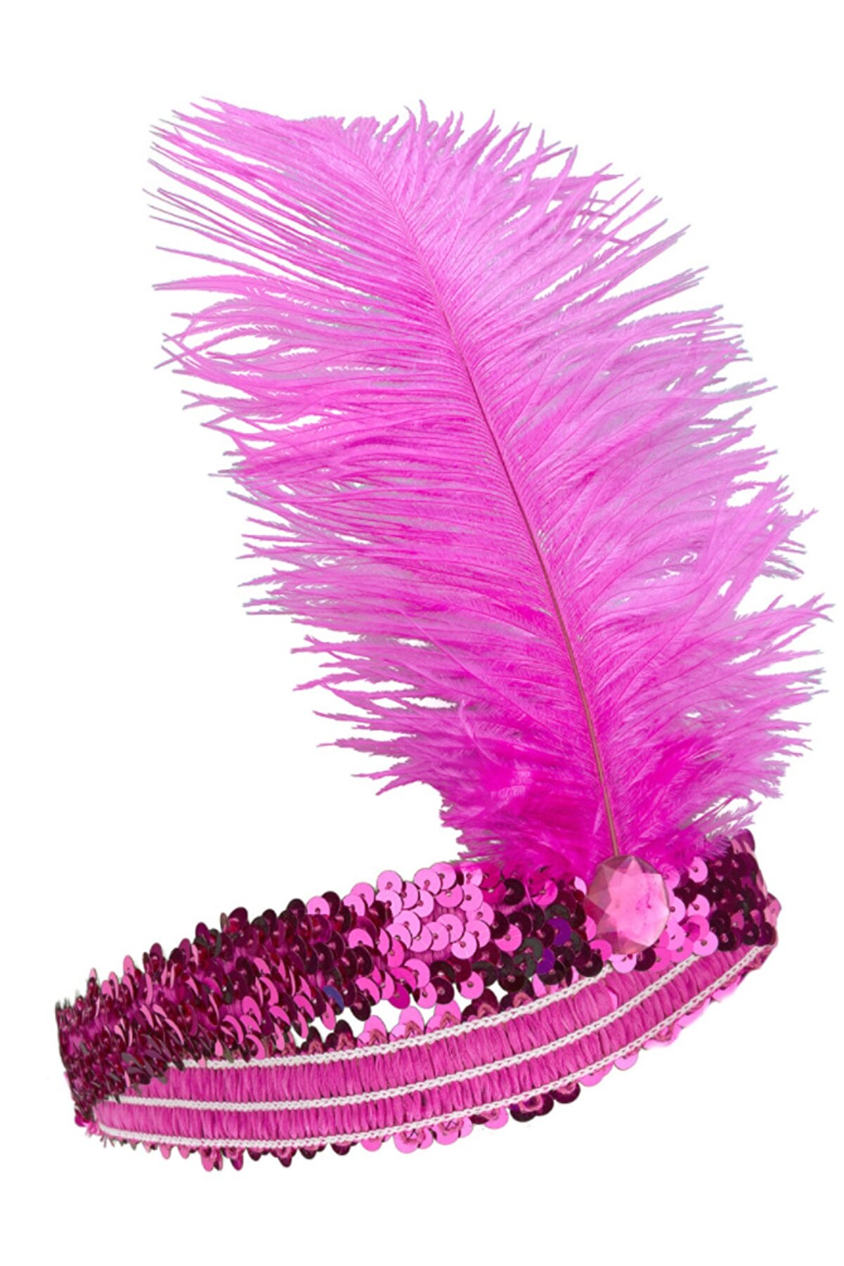 Go İthalat Fuşya Renk T&uuml;yl&uuml; &Ccedil;arli̇ston Sa&ccedil; Bandı (4072)