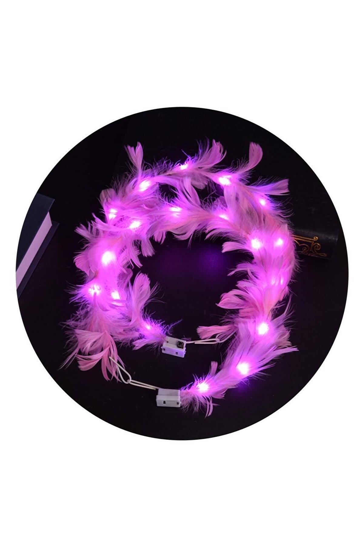 Go İthalat Led Işıklı Rengarenk Yanan 3 Fonksi̇yonlu Otri̇şli̇ Parti̇ Tacı Pembe Renk 12X12 Cm (4072)