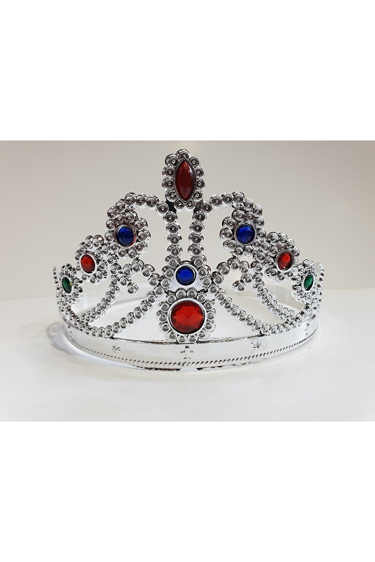 Go İthalat G&uuml;m&uuml;ş Renk Plasti̇k Prenses Tacı Krali̇&ccedil;e Tacı 60 Cm (4072)