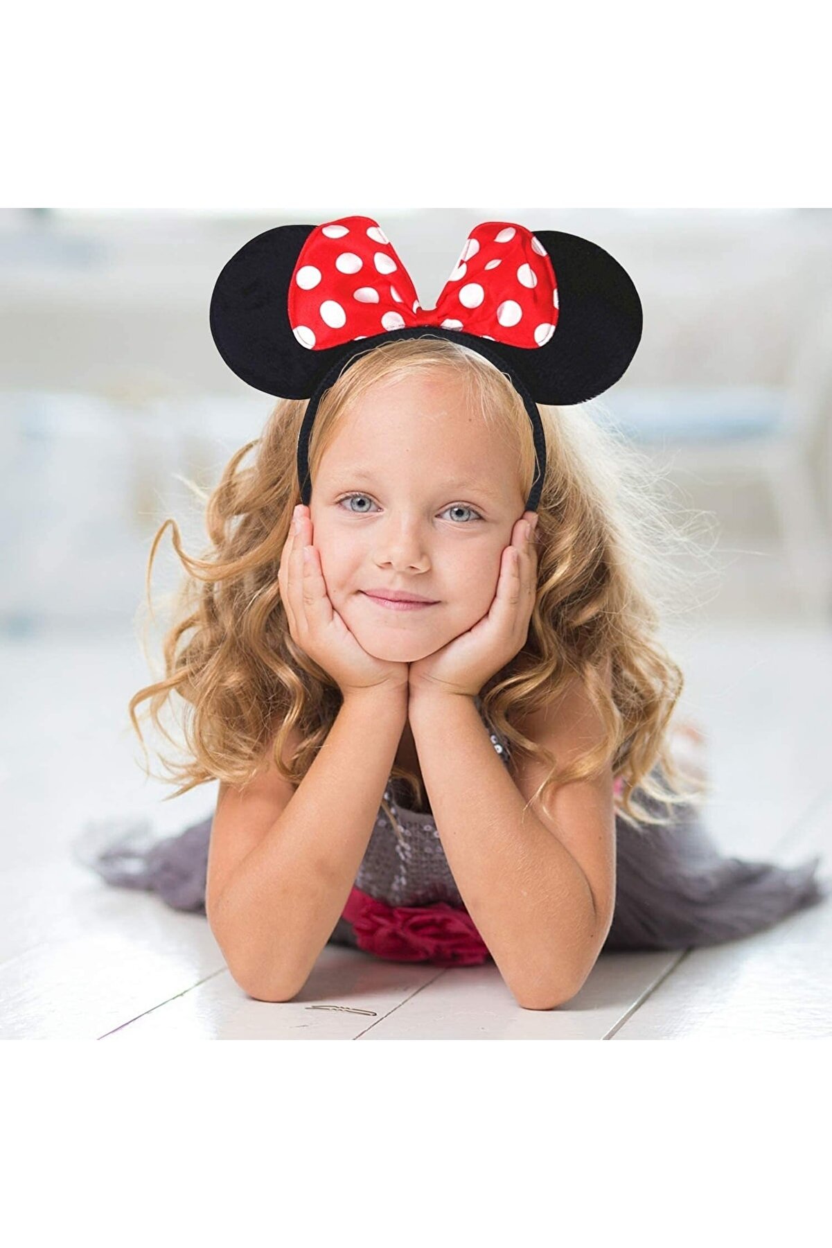 Go İthalat Kırmızı Fi̇yonklu Mi̇nni̇e Mouse Ta&ccedil; Fare Tacı Kafa Bandı