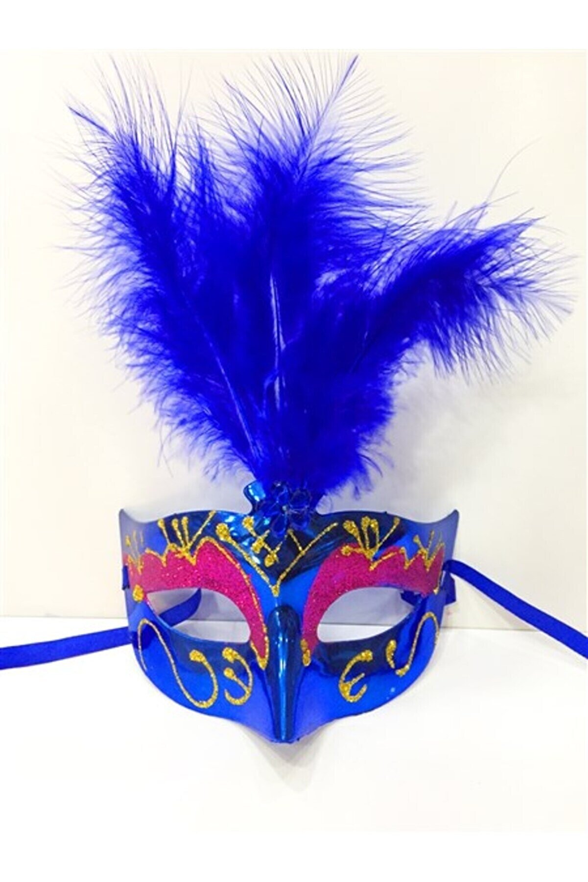 Go İthalat Renkli̇ T&uuml;yl&uuml; Venedi̇k Parti̇ Maskesi̇ Karışık Renk 12 Adet (4107)