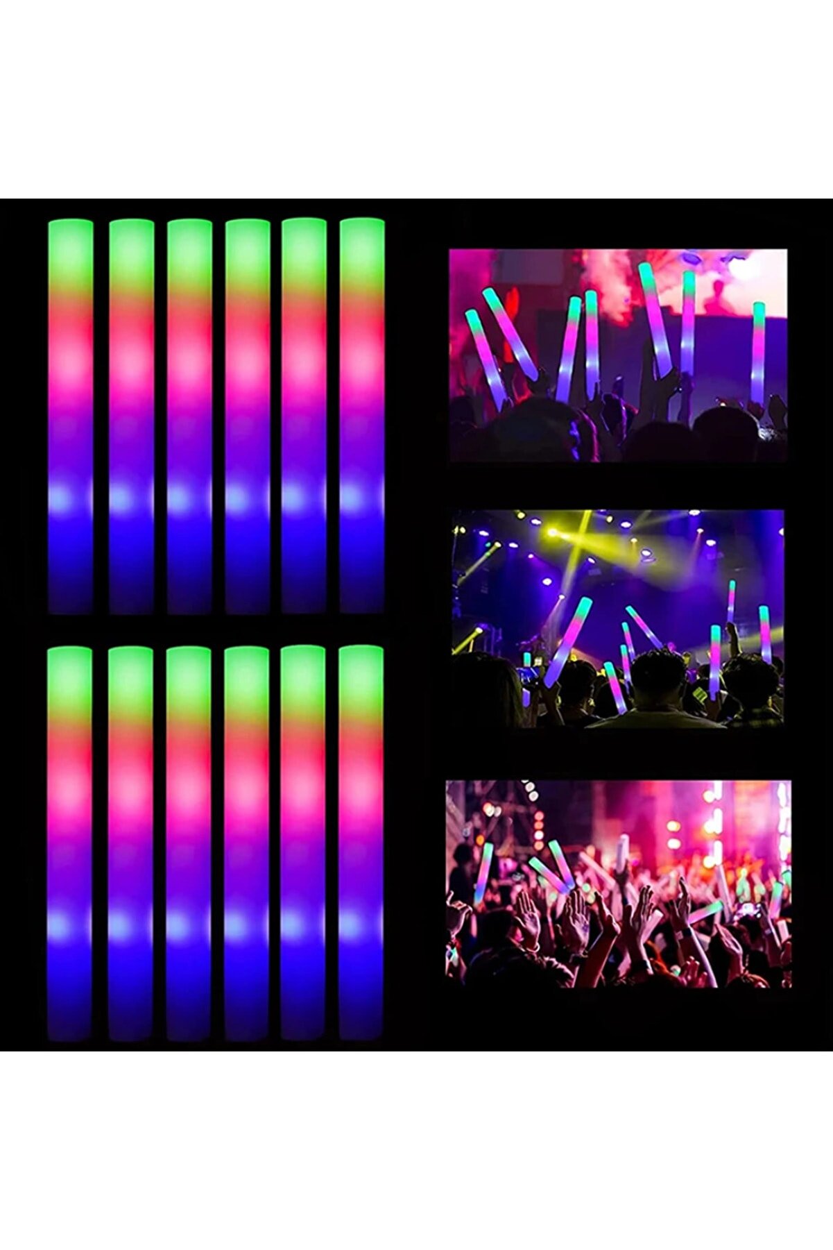 Go İthalat Led Işıklı Rengarenk S&uuml;nger Parti̇ &Ccedil;ubuk Işıklı Kau&ccedil;uk Sopa 46 Cm (4107)