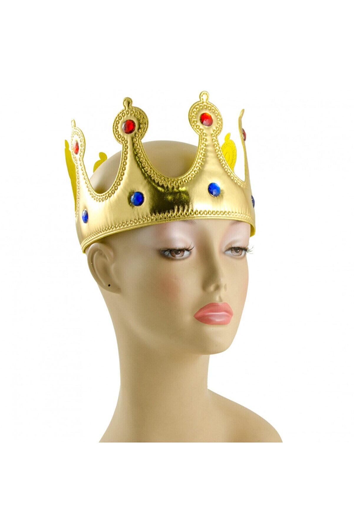 Go İthalat Altın Renk Kumaş Malzemeden İmal Yeti̇şki̇n Ve &Ccedil;ocuk Kral Tacı 55 Cm (4107)